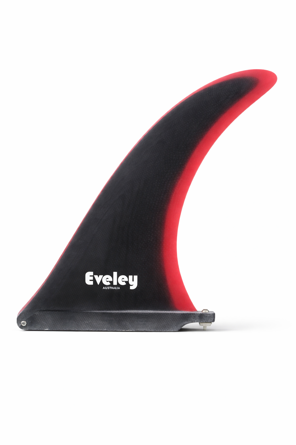 9" International 4A Center Fin — Black on Red Pro Glass Longboard Control