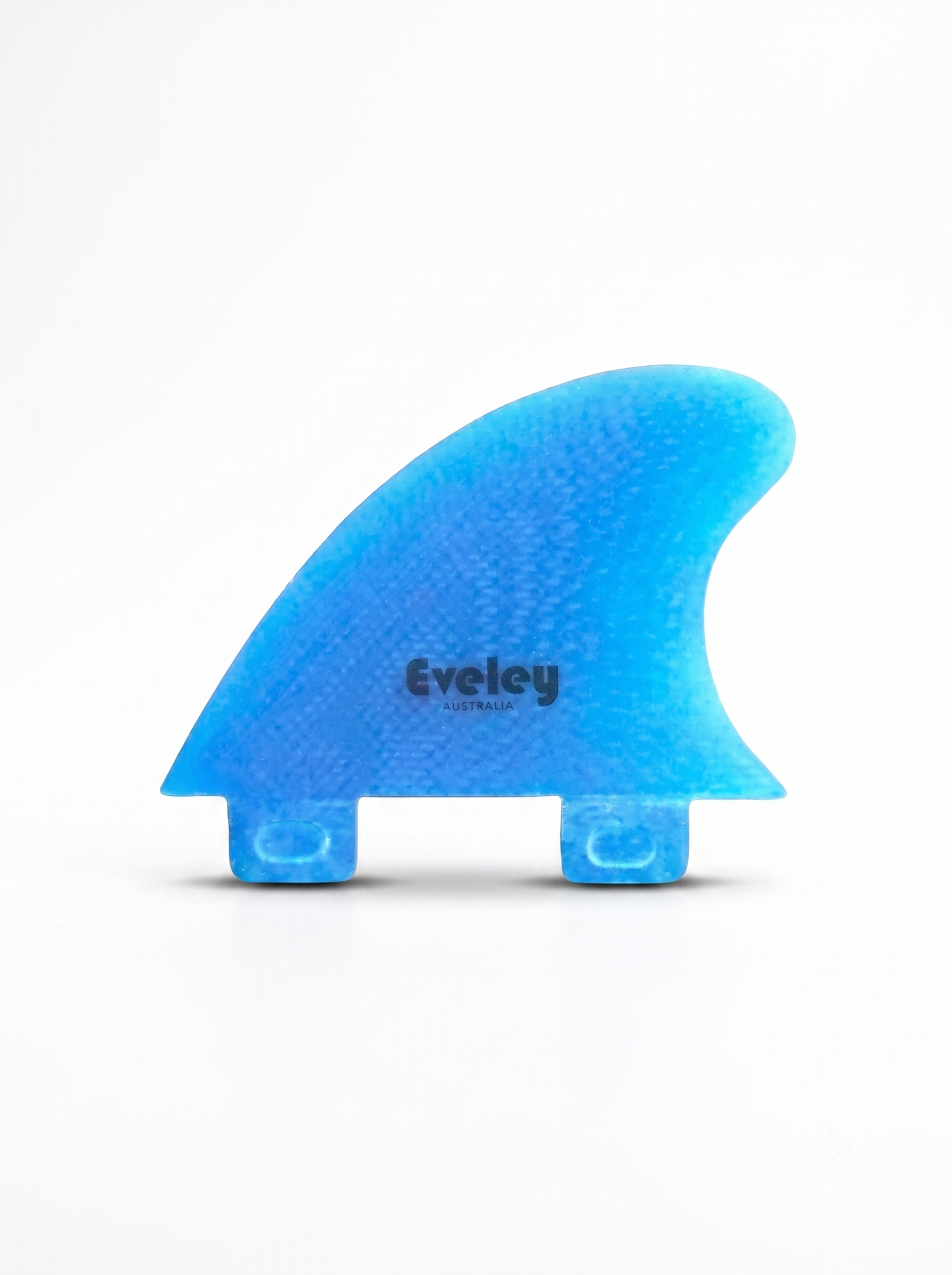2.7-inch blue Pro Glass Eveley stabiliser surfboard fin with FCS-compatible dual tabs