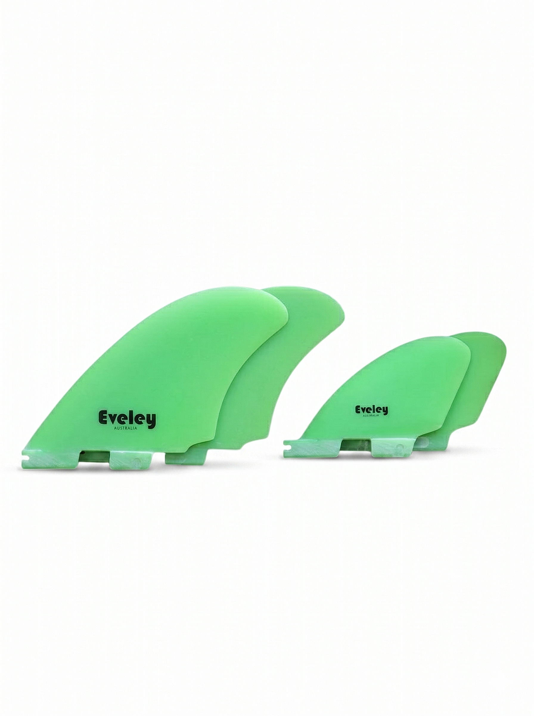 4.9" / 3.1" RM Quad Fins – Bright Green Pro Glass | FCS II Compatible (Set of 4)