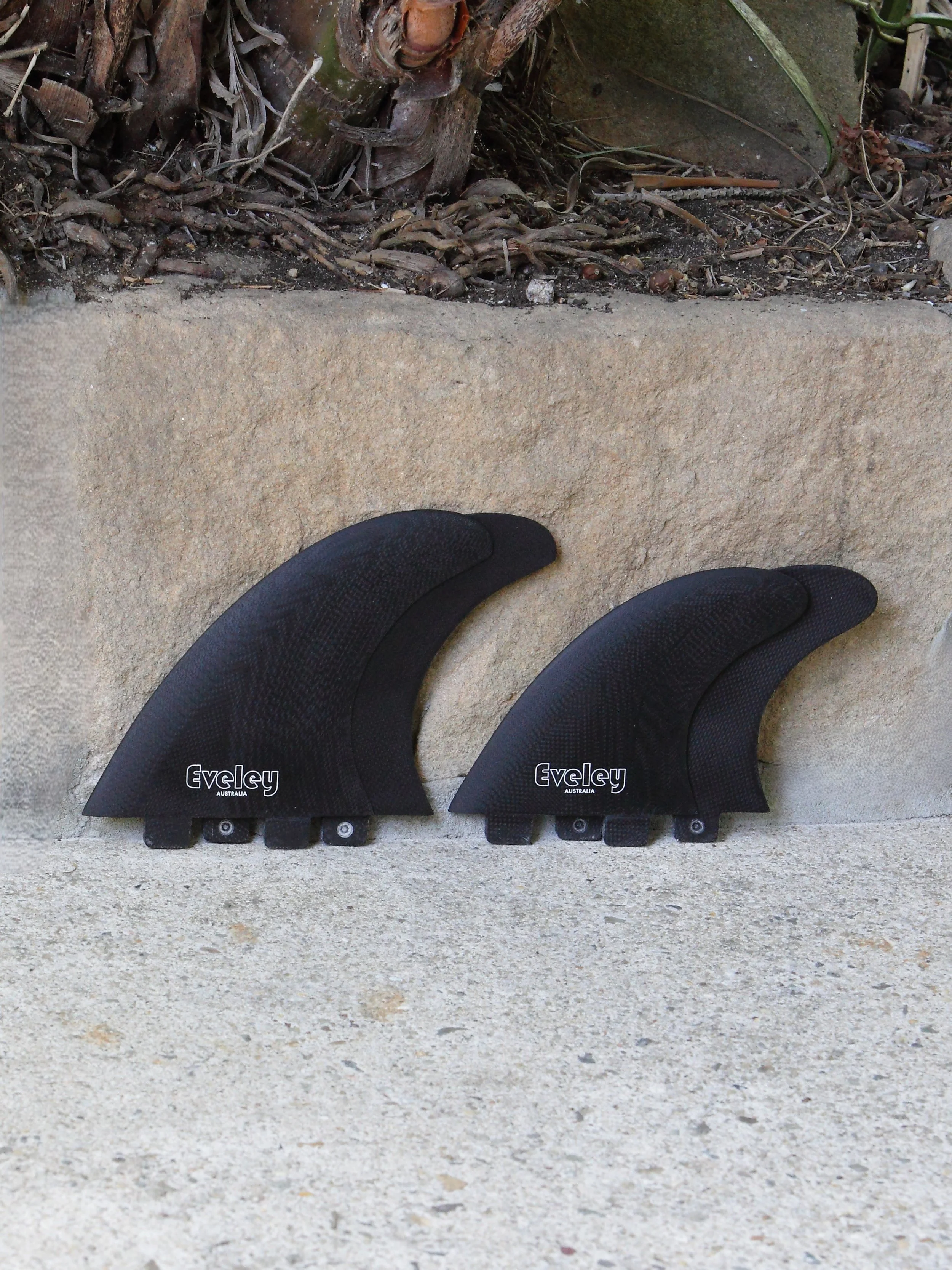 5.2" / 4.35" Big Boy Quad Fins – Black Pro Glass (FCS Compatible, Set of 4).