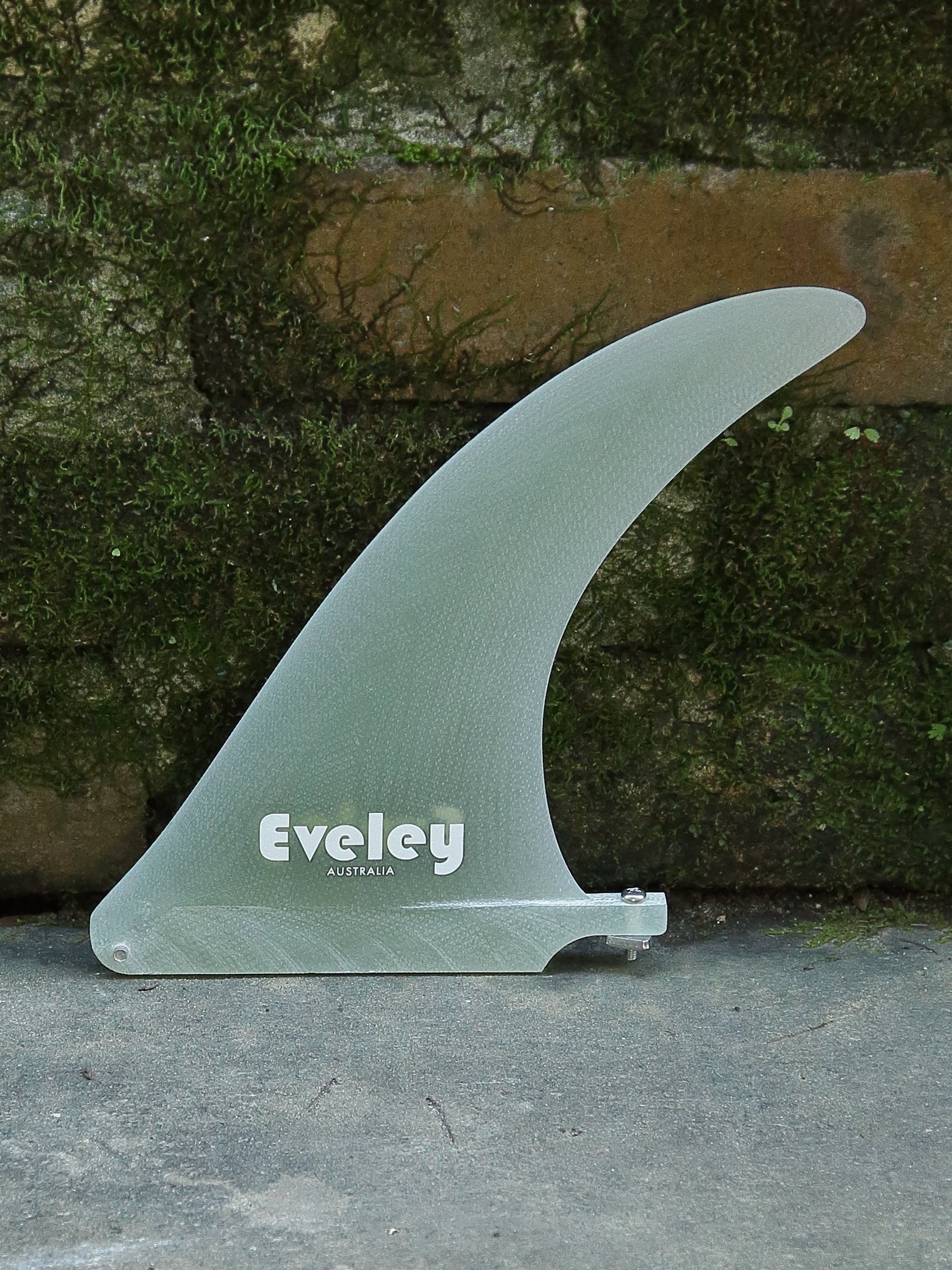 10 inch Byron longboard fin Pro Glass translucent grey colour by Eveley Surf 
