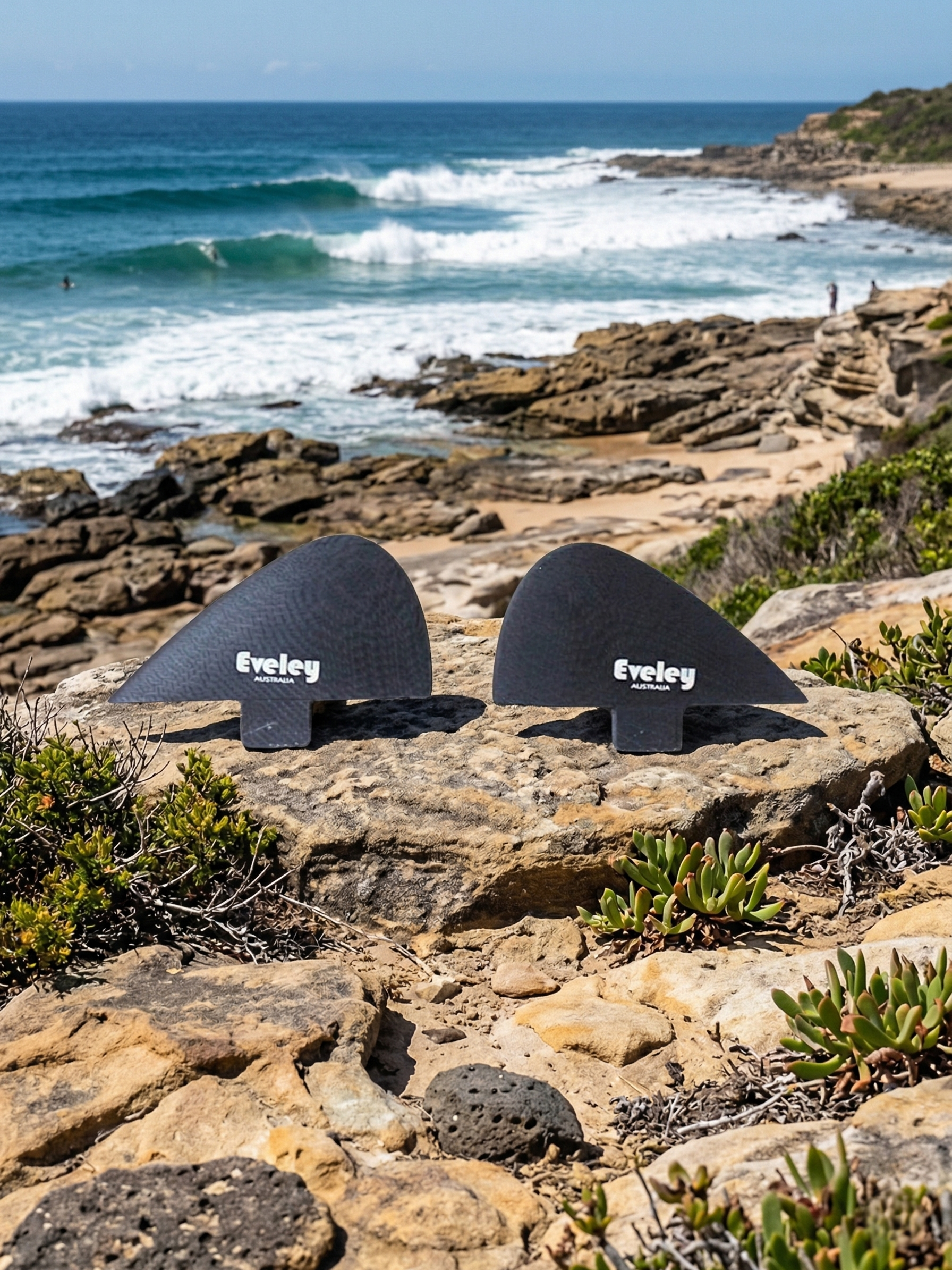 1.9" Mini Side Fins (Mini Quad Rears) – Black Pro Glass. FCS Compatible, Set of 2