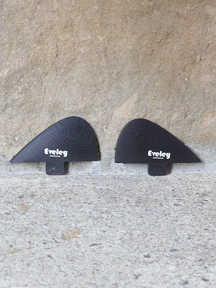 .9" Mini Side Fins (Mini Quad Rears) – Black Pro Glass (FCS Compatible, Set of 2)