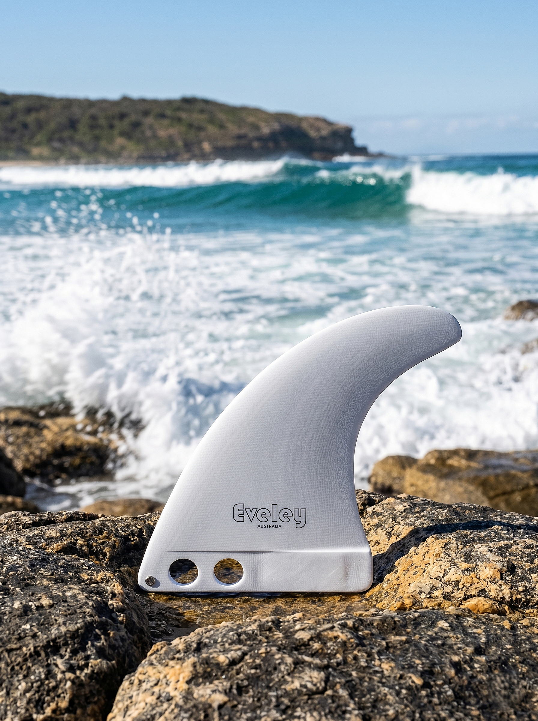 5.5" Classic Center Fin – white Pro Glass Click-In Fin for Sliding Center Fin Boxes.