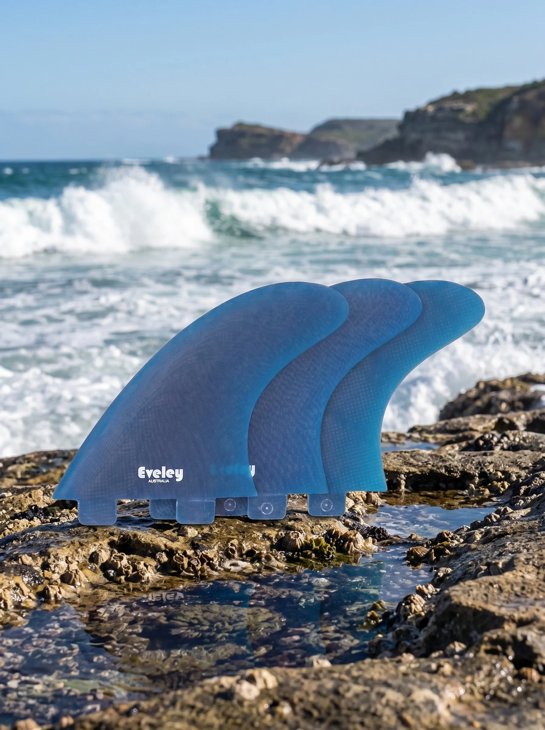 4.5” Classic Thruster Fins – FCS compatible blue Pro Glass (3 fins)
