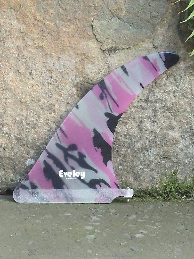 10″ International 4A Pink & Black Pro Glass Longboard Center Fin