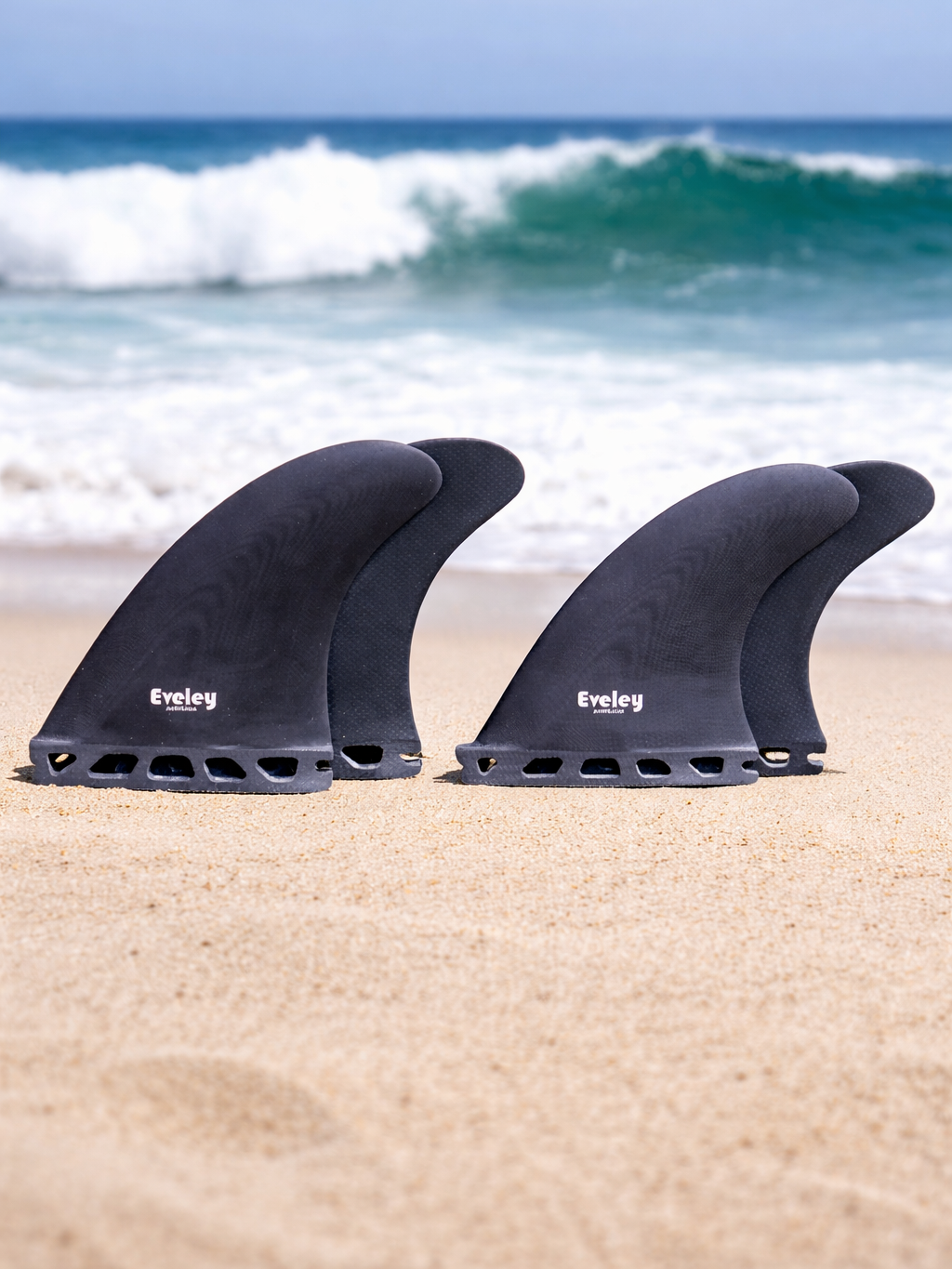 4.6" / 4.2" Classic Quad Surfboard Fins – Black Pro Glass Futures Compatible | Fast, Drivey Eveley Fins