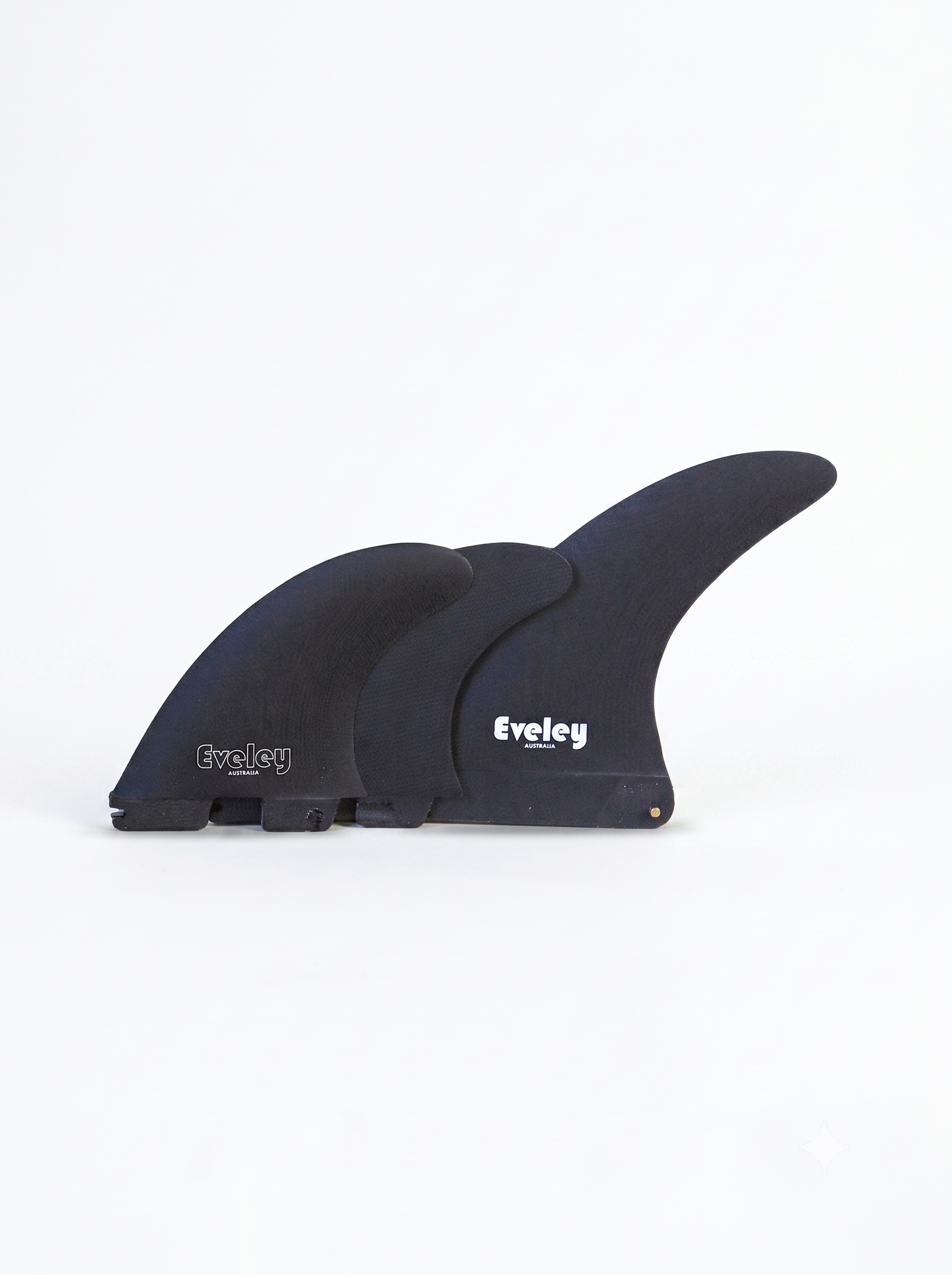 4.4" + 5.7" 2+1 Fin Set – black Pro Glass | FCSII compatible Side Fins (3 fin set)
