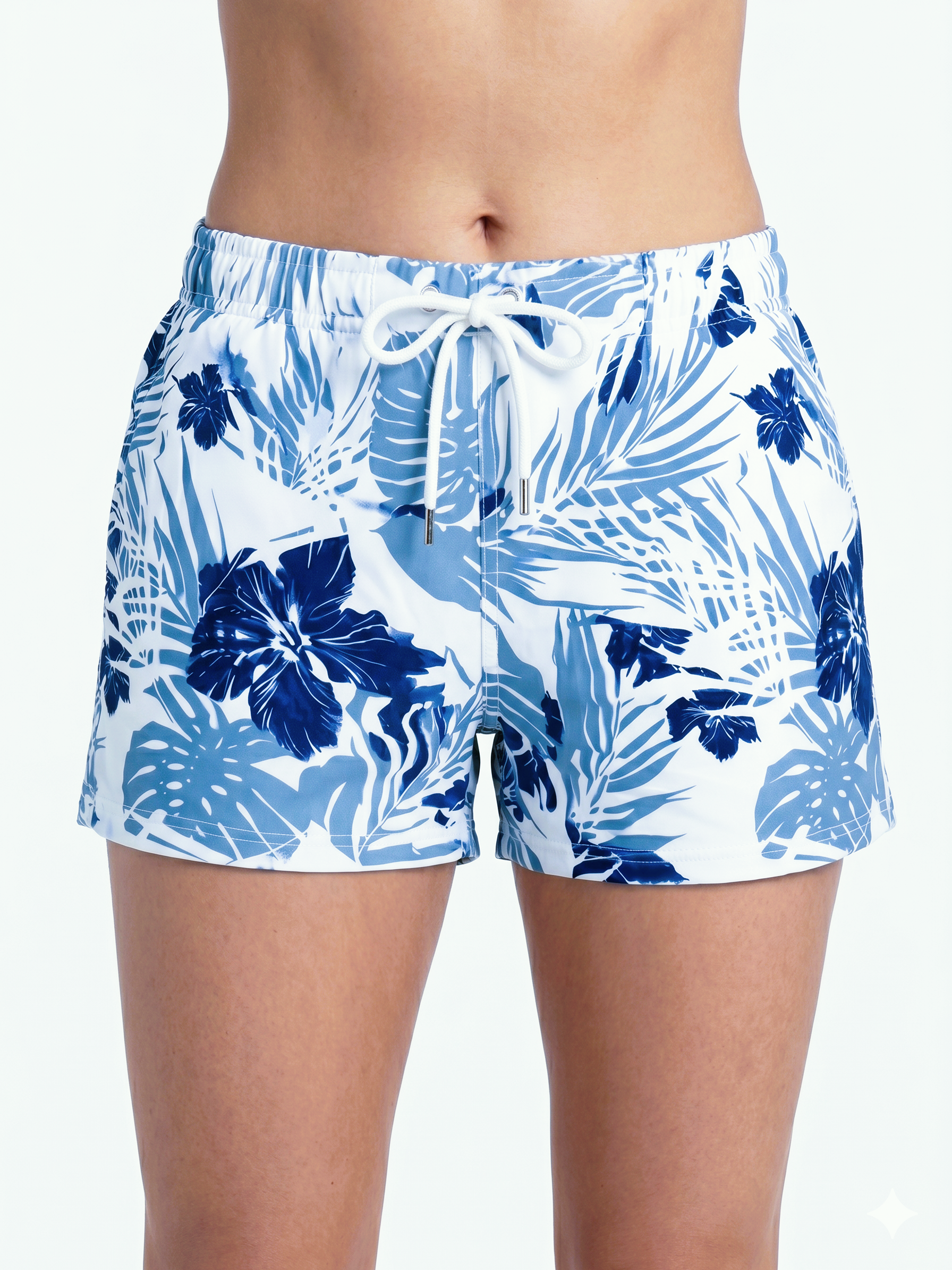 Women's Tropical Print Beach Shorts– Lightweight Surf & Swim Wear