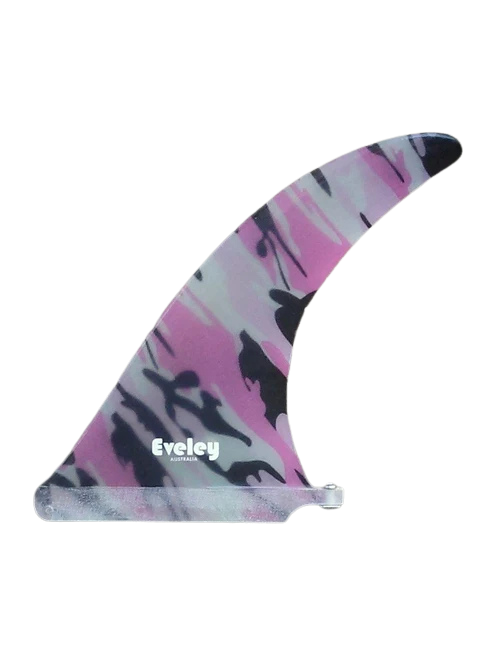 10" International 4A Center Fin - irregular inlaid pink and black in natural Pro Glass.
