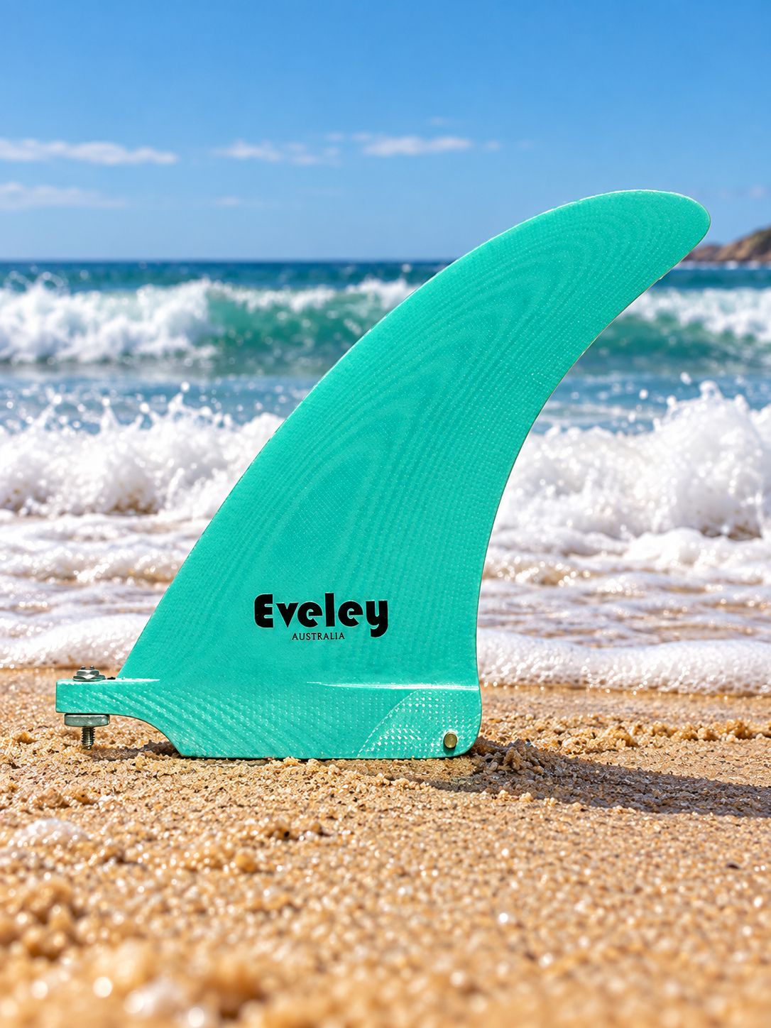 6" Dynamic Center Fin, solid teal Pro Glass.