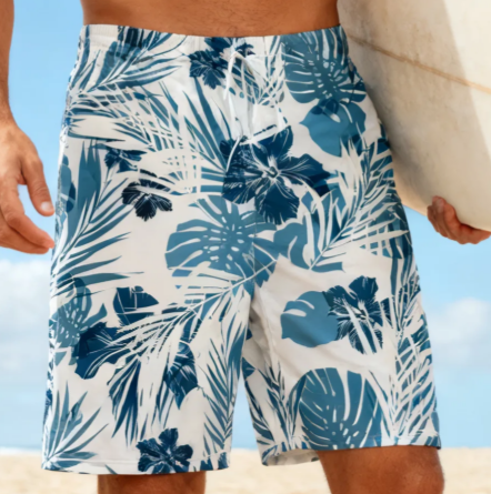 Eveley Tropical Print Long Boards Shorts