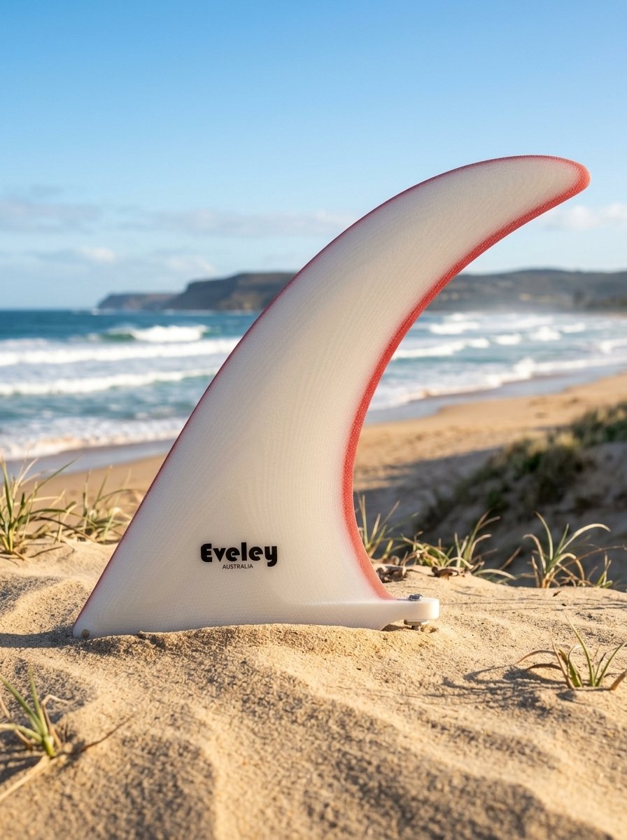 9.5" Flex Center Fin in cream on cerise Pro Glass.