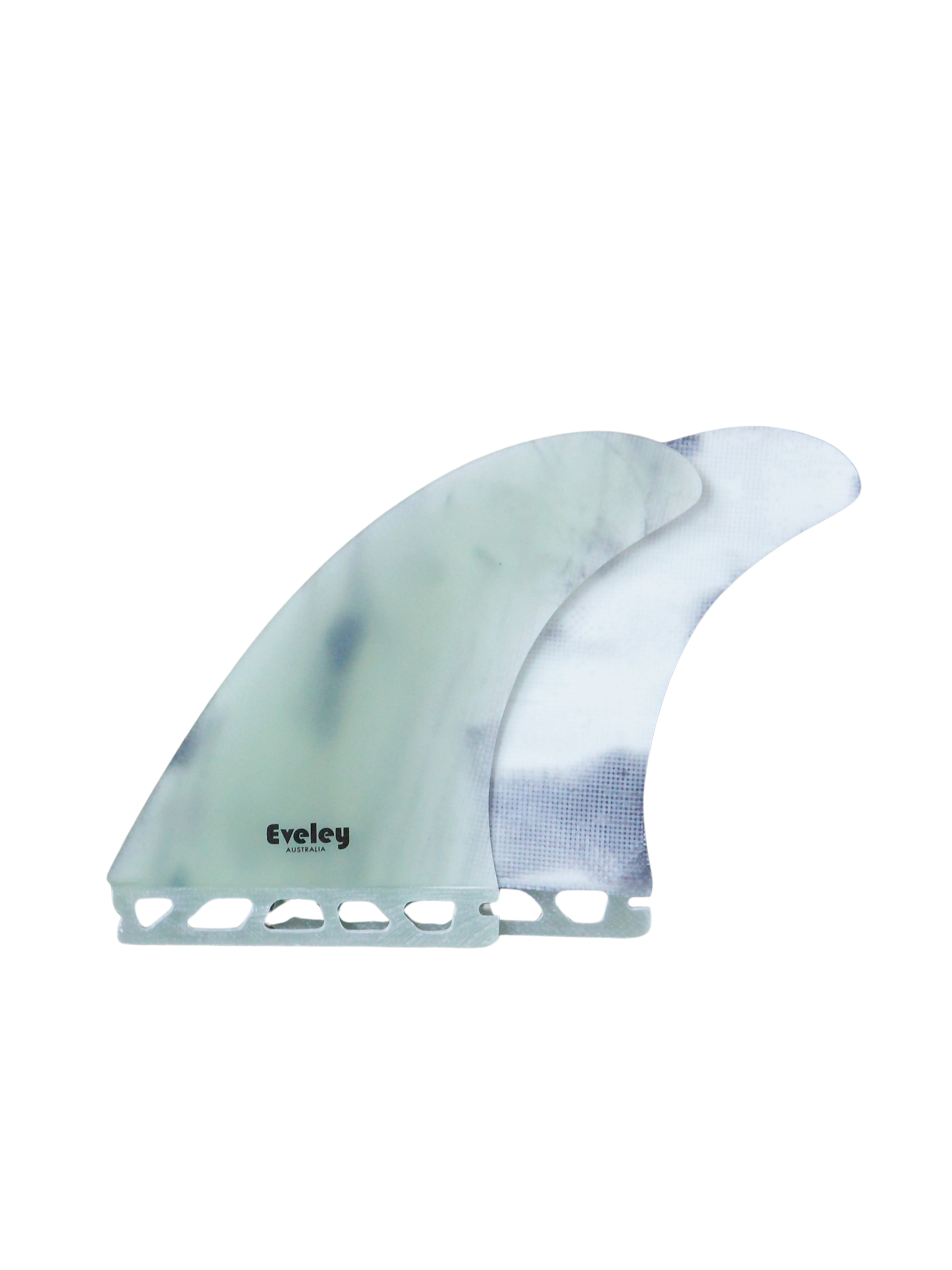 5.36" Freedom Twin Fins – Futures compatible. Irregular Cream & Black Pro Glass