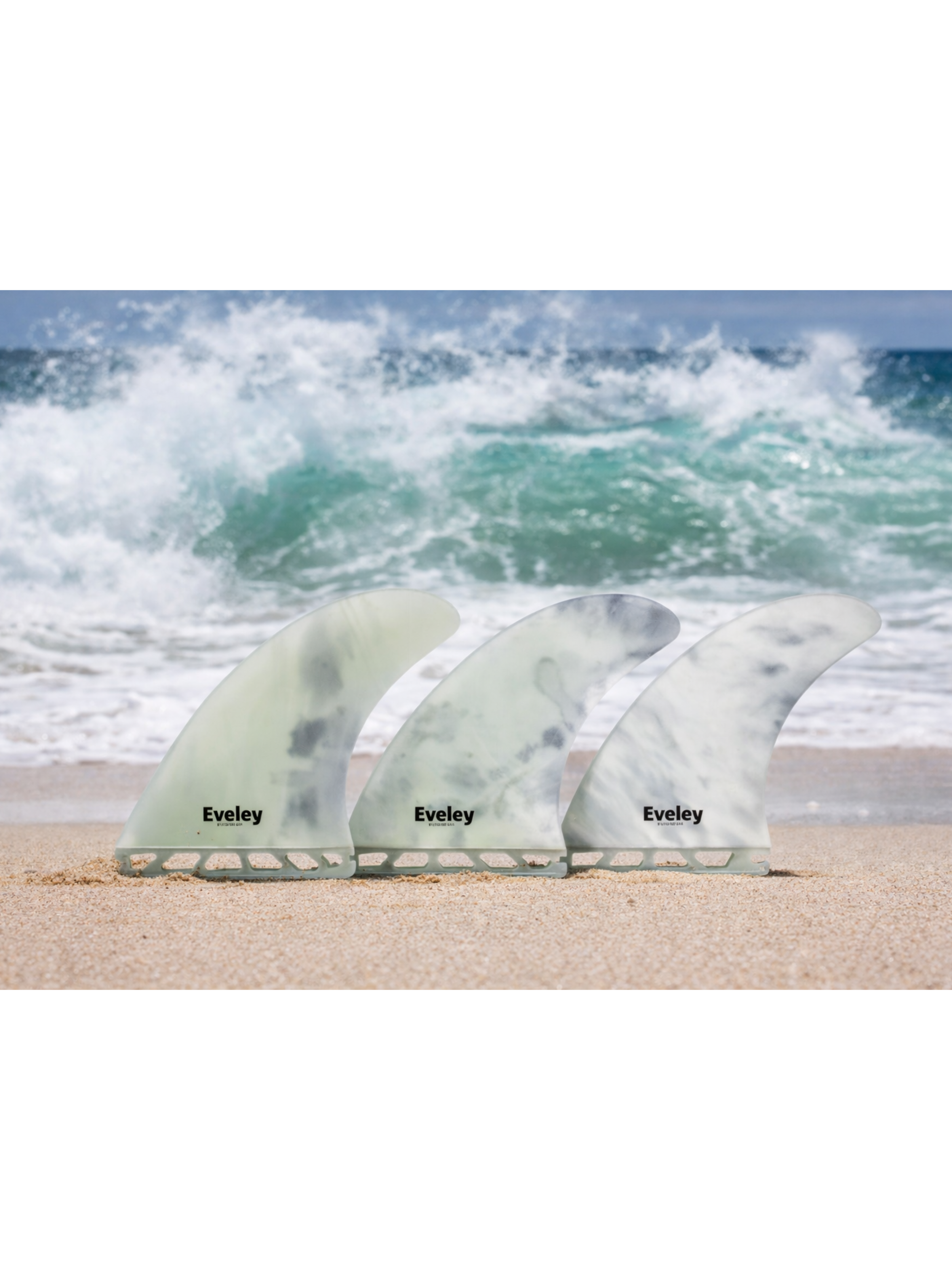 5.36" Big Boy Thruster Fins – Irregular Cream & Black Pro Glass | Futures Compatible Set