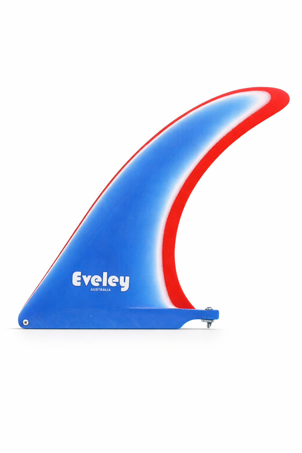 11" International 4A Center Surfboard Fin – Maximum Hold & Classic Trim | Blue on White on Red Pro Glass