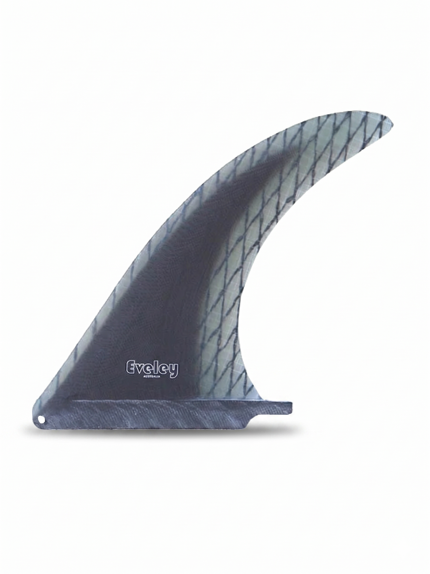 9" International 4A Center Fin – Black on Natural Pro Glass with Inlaid Carbon Fiber