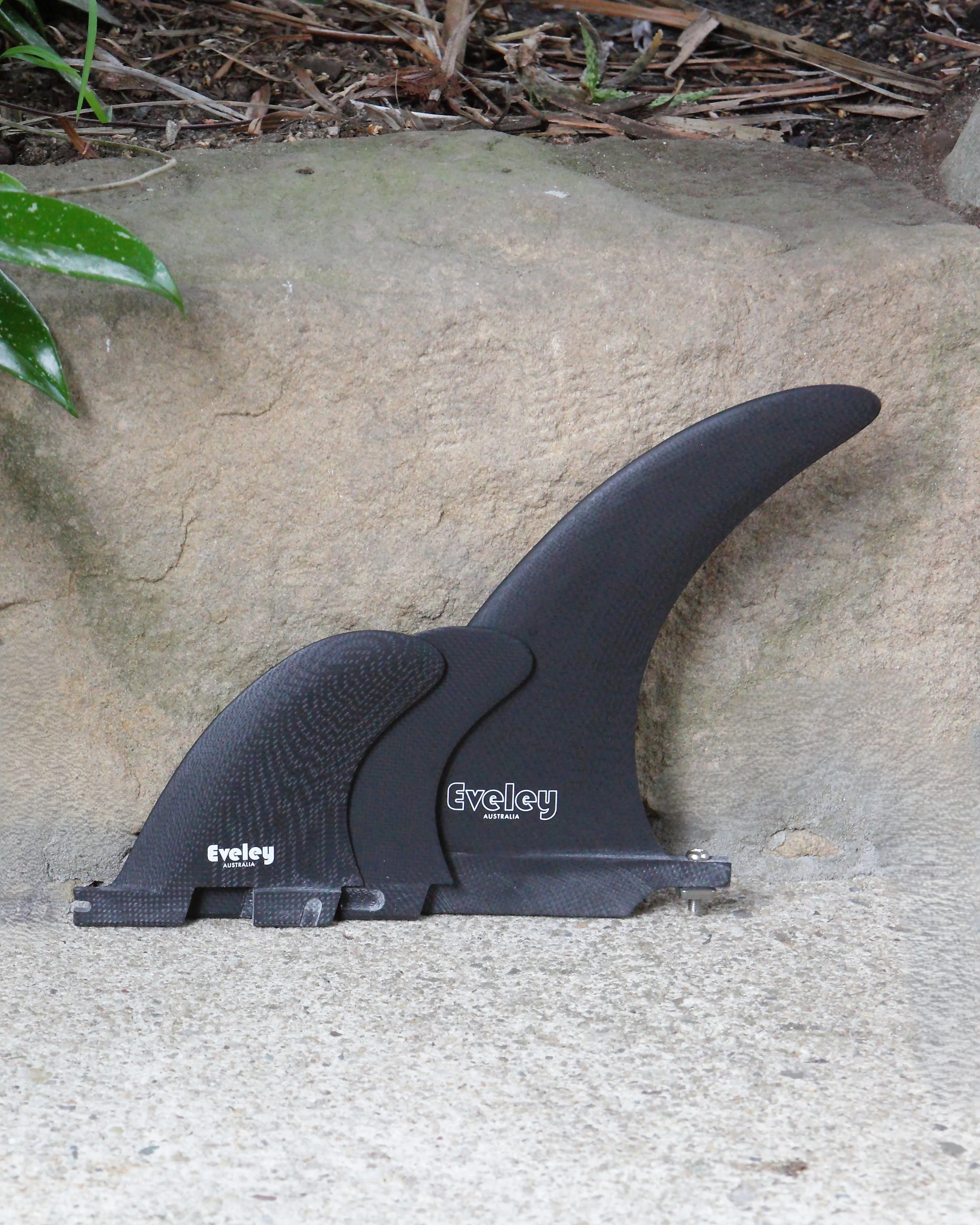3.7" + 7" 2+1 Fin Set – Black Pro Glass | FCSII Compatible Side Fins (3 fins)
