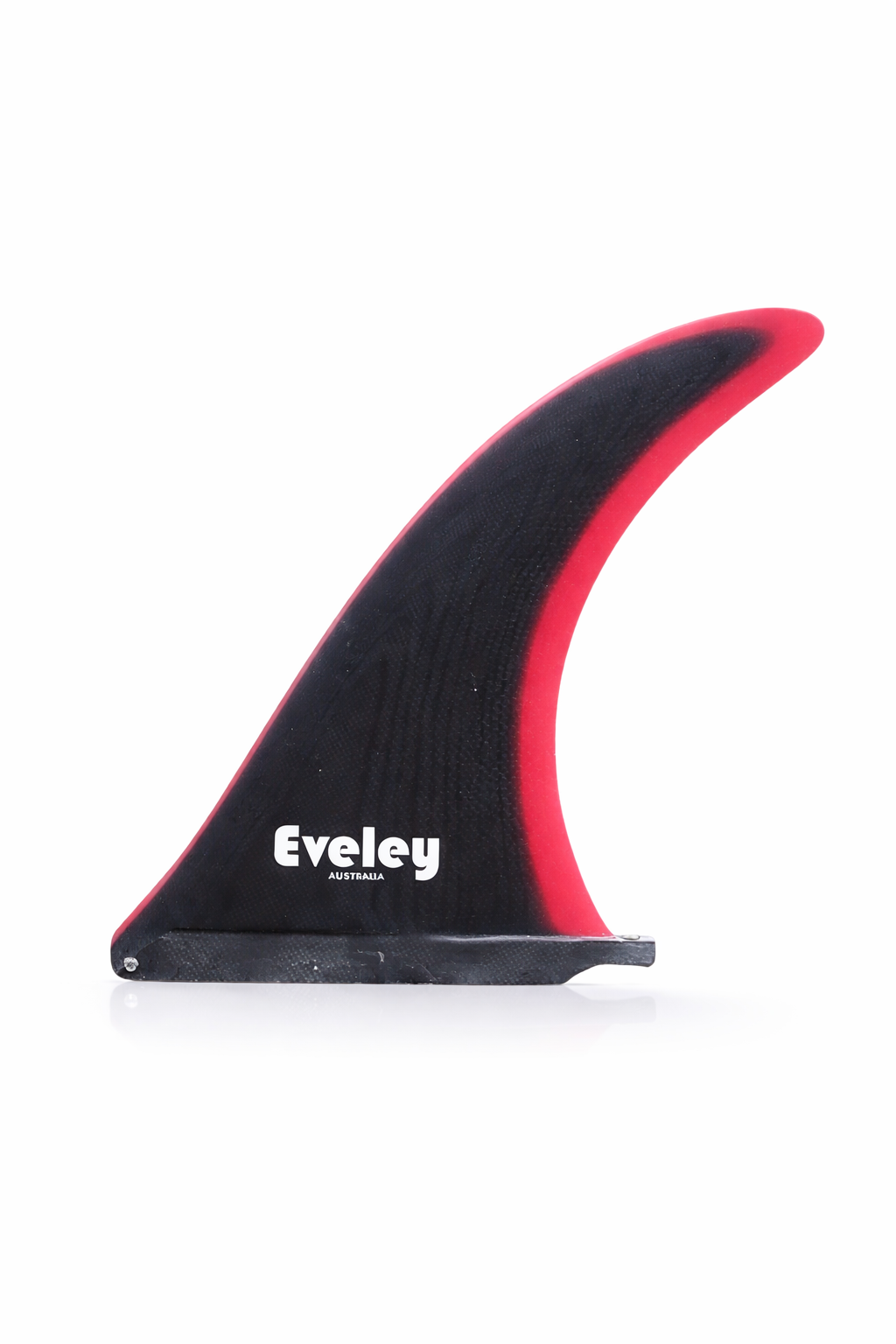 7" International 4A Center Fin, black on red Pro Glass.