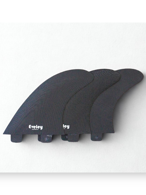 4.5" Classic Thruster Fins – Black Pro Glass (FCS Compatible, Set of Three)