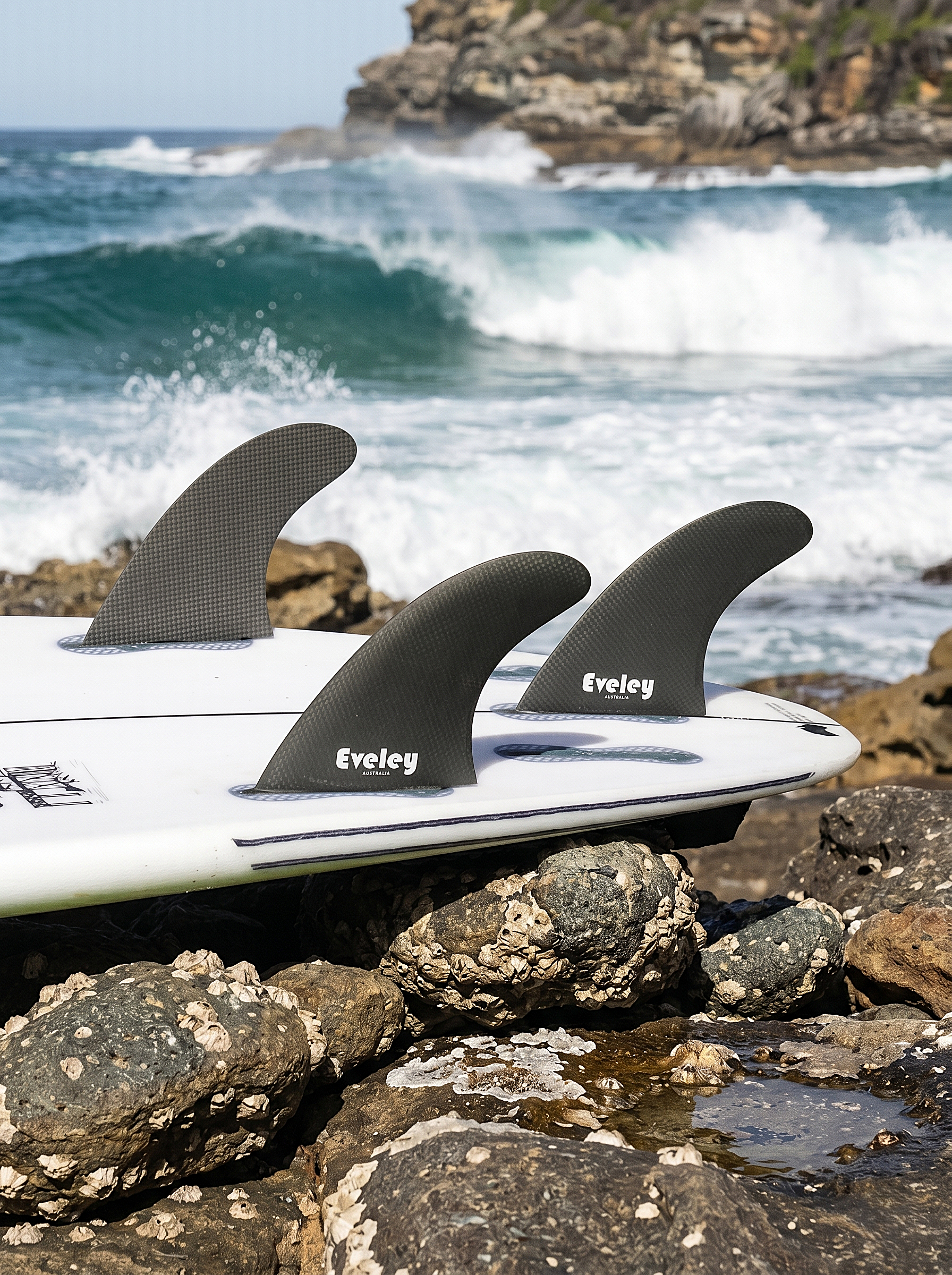 4.6" Ultra Lite Thruster Fins – Black Xtreme Pro Carbon | FCS II Compatible (Set of 3)