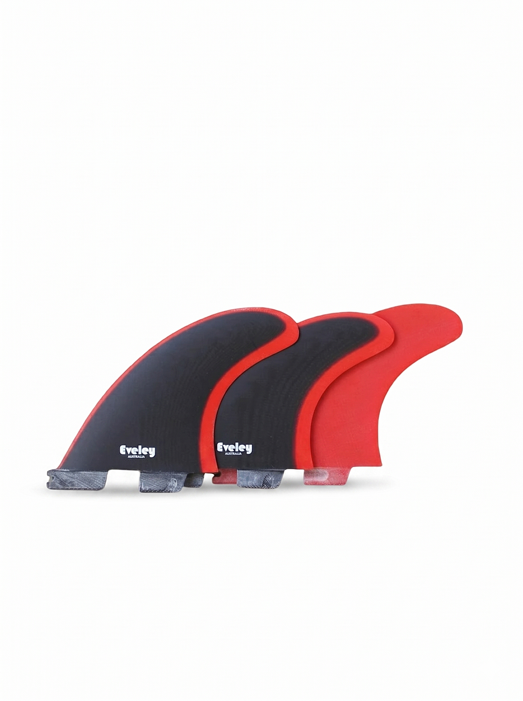 4.6" Performer Thruster Fins – Black on Red Pro Glass | FCS II Compatible (Set of 3)