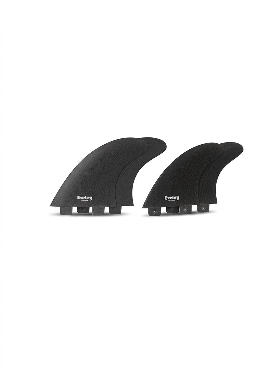 4.5" / 4" F6 Quad Fins – Black Pro Glass | FCS Compatible (4 Fins)