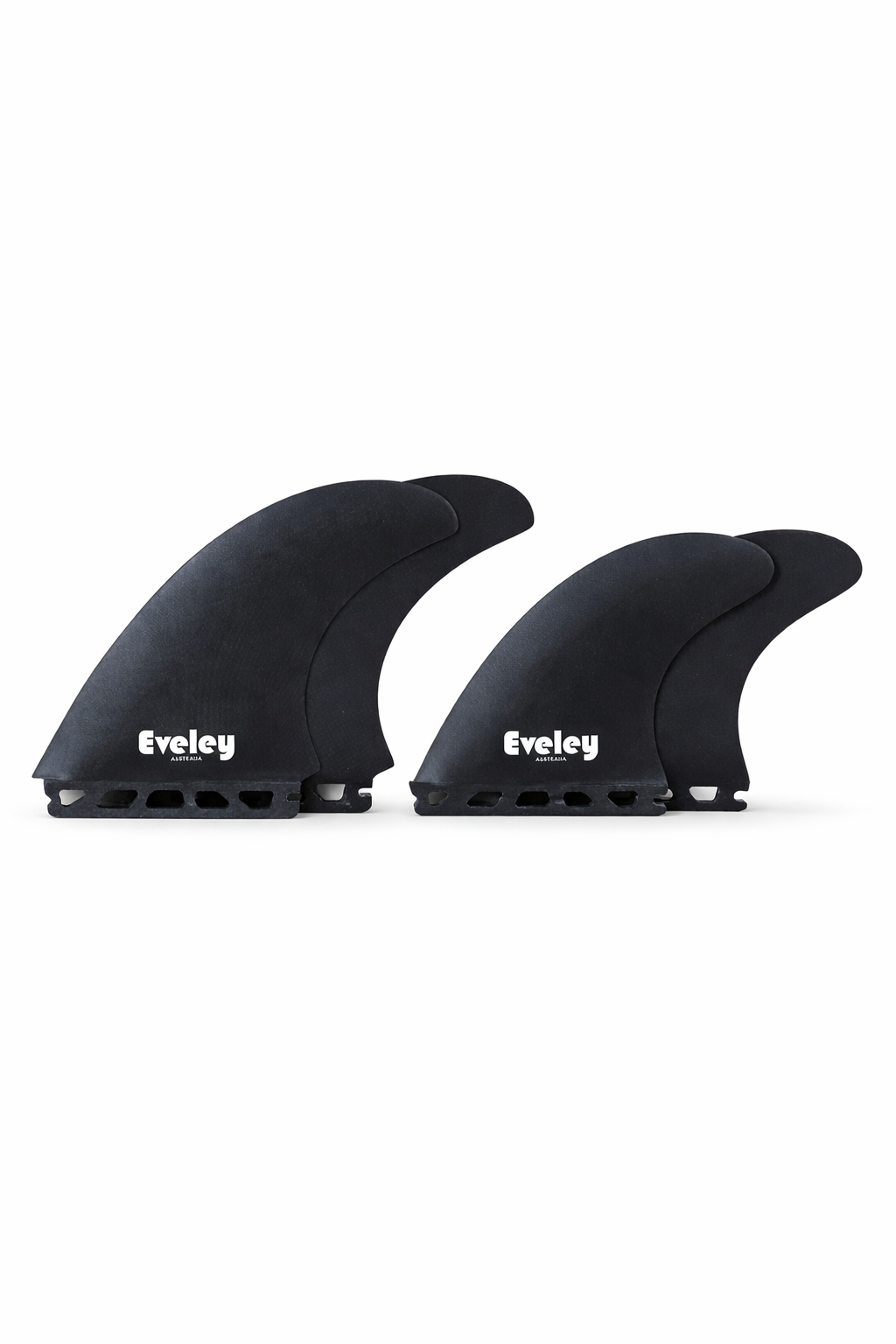 5.2" / 4.35" Big Boy Quad Fins – Black Pro Glass | Futures Compatible (Set of 4)