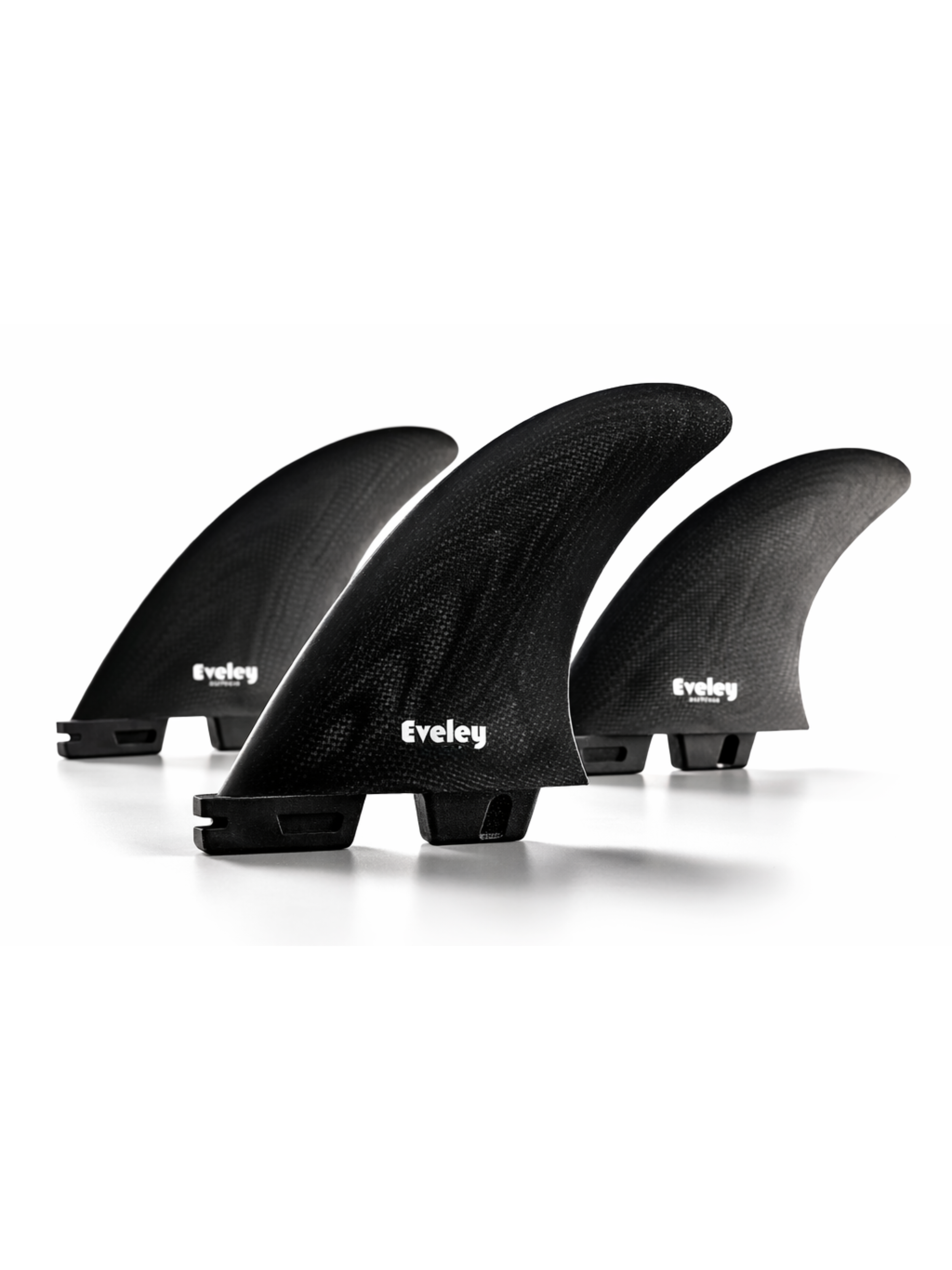 4.75" Performance Thruster Fins – Black Pro Glass, FCSII Compatible Set of Three