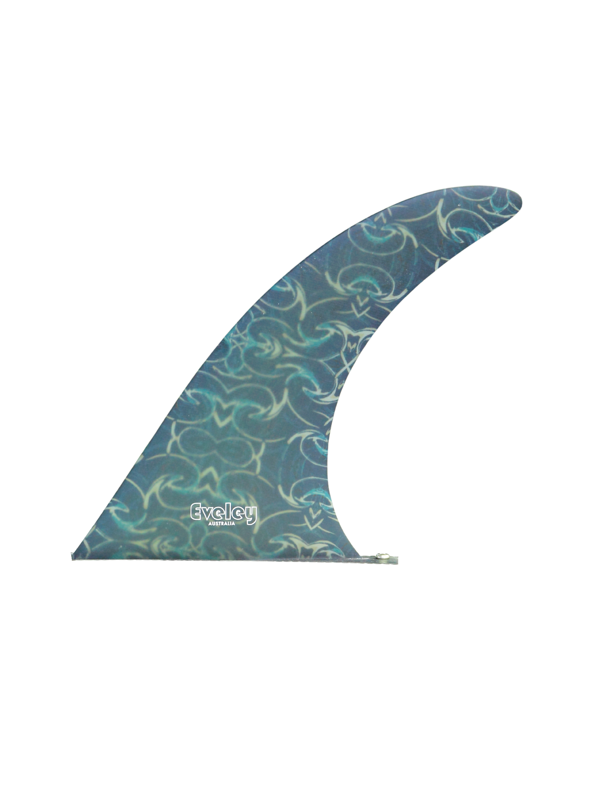 9" International 4A Center Fin with a Blueish Green inlaid pattern in Pro Glass.