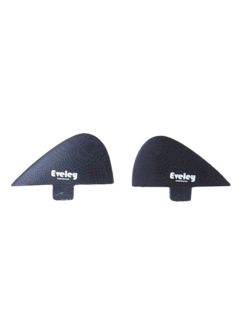 Eveley surf 1.9" Mini Side Fins / Mini Quad Rears – FCS compatible. Black Pro Glass (2 fins)