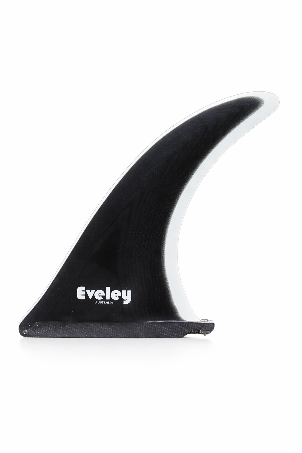 9" International 4A Center Fin, black on white Pro Glass.