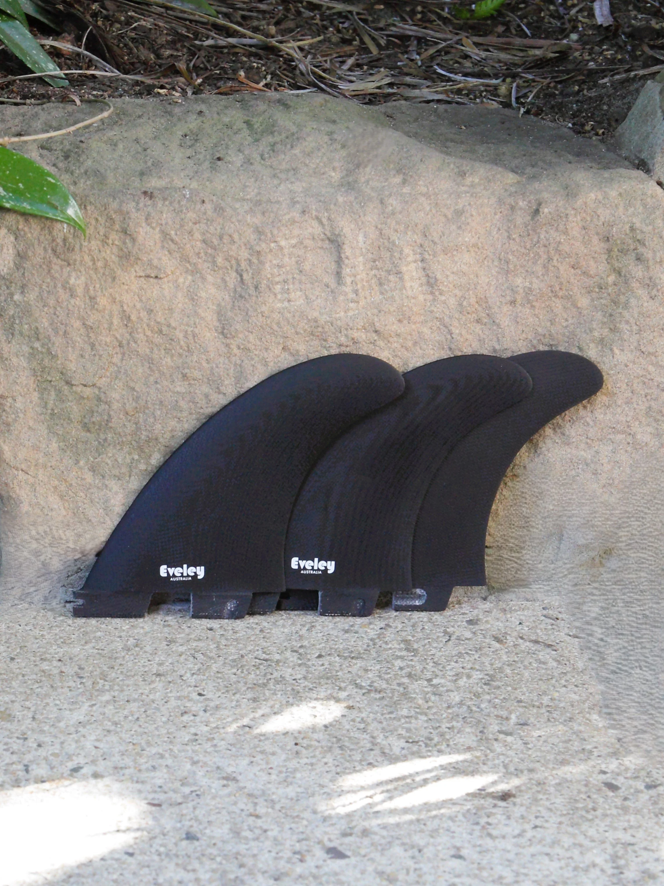 5.4" Big Boy Thruster Fins – FCSII compatible solid black Pro Glass (3 fins)