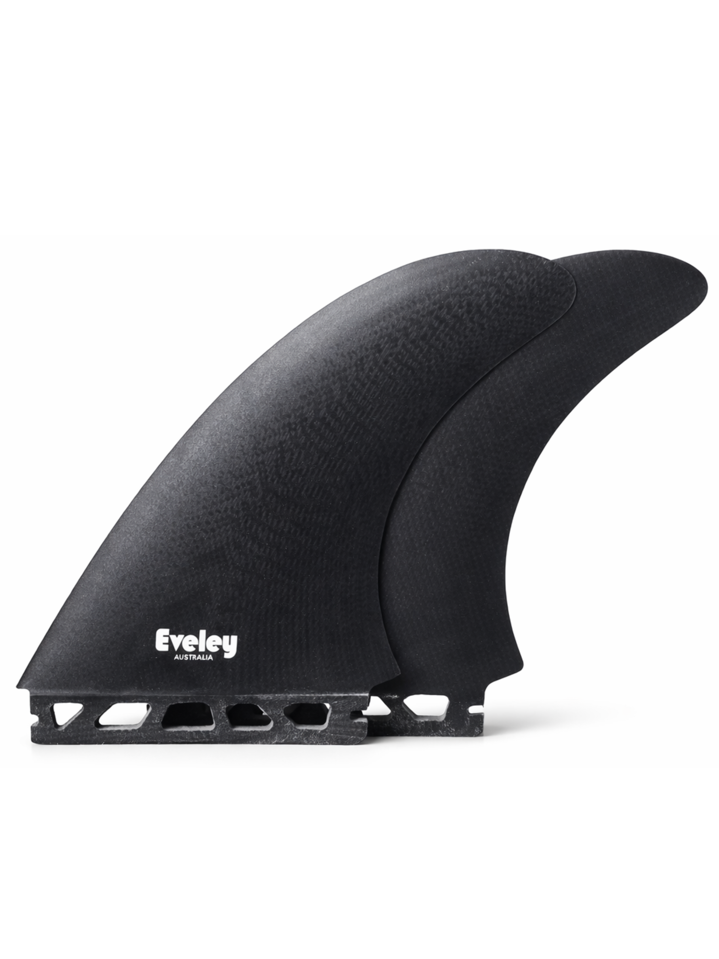 5.7" Upright Twin Fins – Black Pro Glass | Futures™ Compatible. (Set of 2)