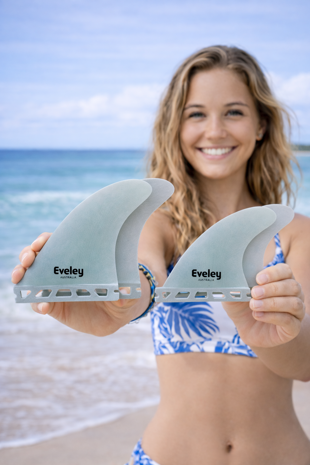 Quad fin setup by Eveley Surfboard Fins Australia