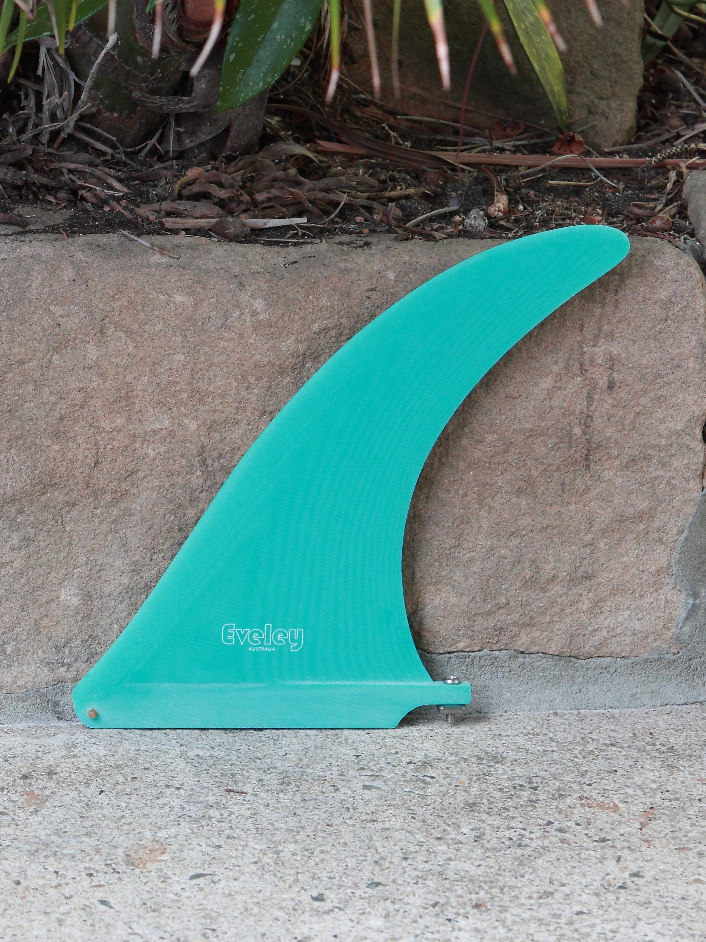 9" International 4A Center Fin, solid aqua Pro Glass.