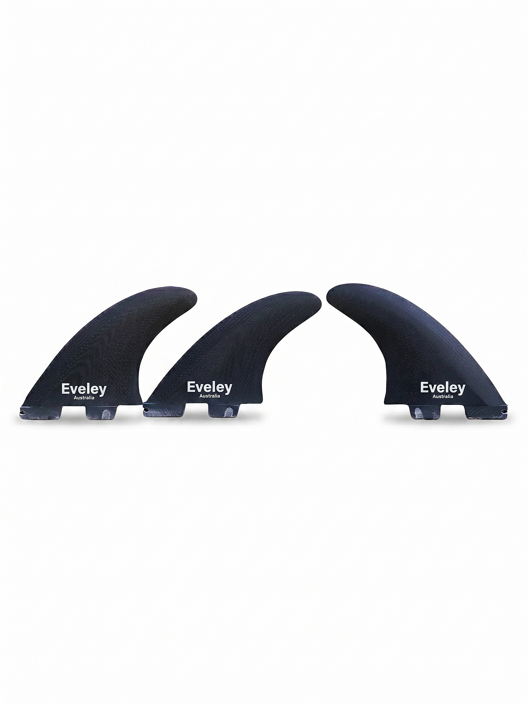 4.75" AM2 Thruster Fins – Black Pro Glass, FCSII Compatible Set of Three