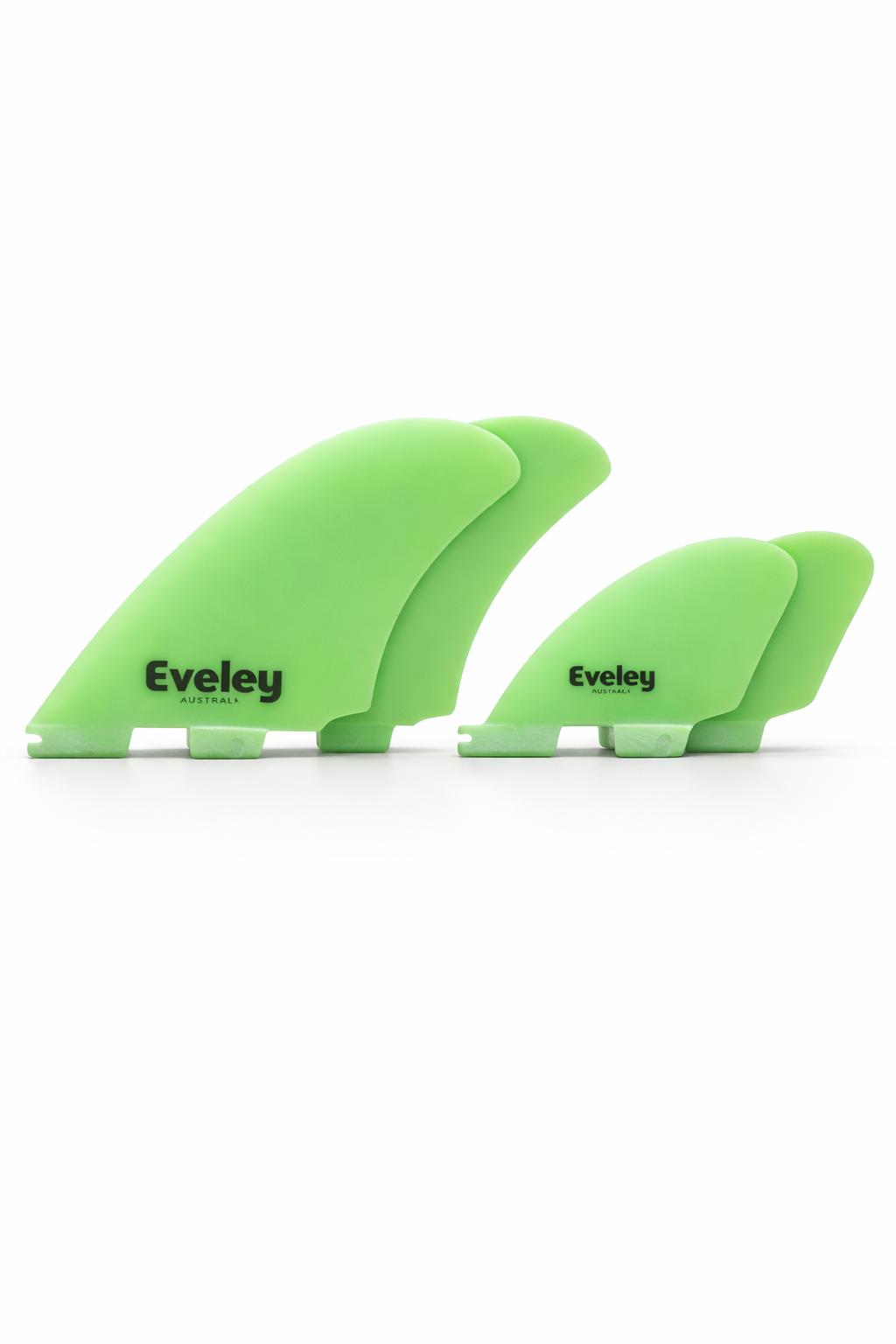 4.9" / 3.1" DTR Quad Surfboard Fins – Bright Green Pro Glass Speed & Drive | FCS II Compatible
