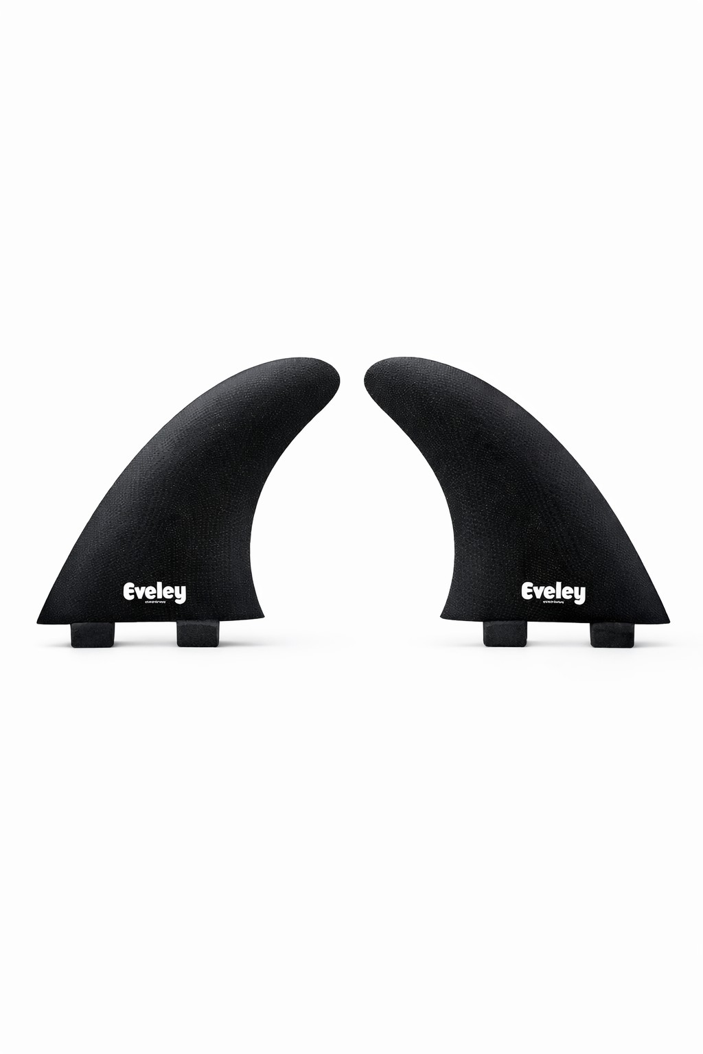 5.9" Retro Performance Twin Fins – Black Pro Glass  FCS Compatible Set of 2 fins