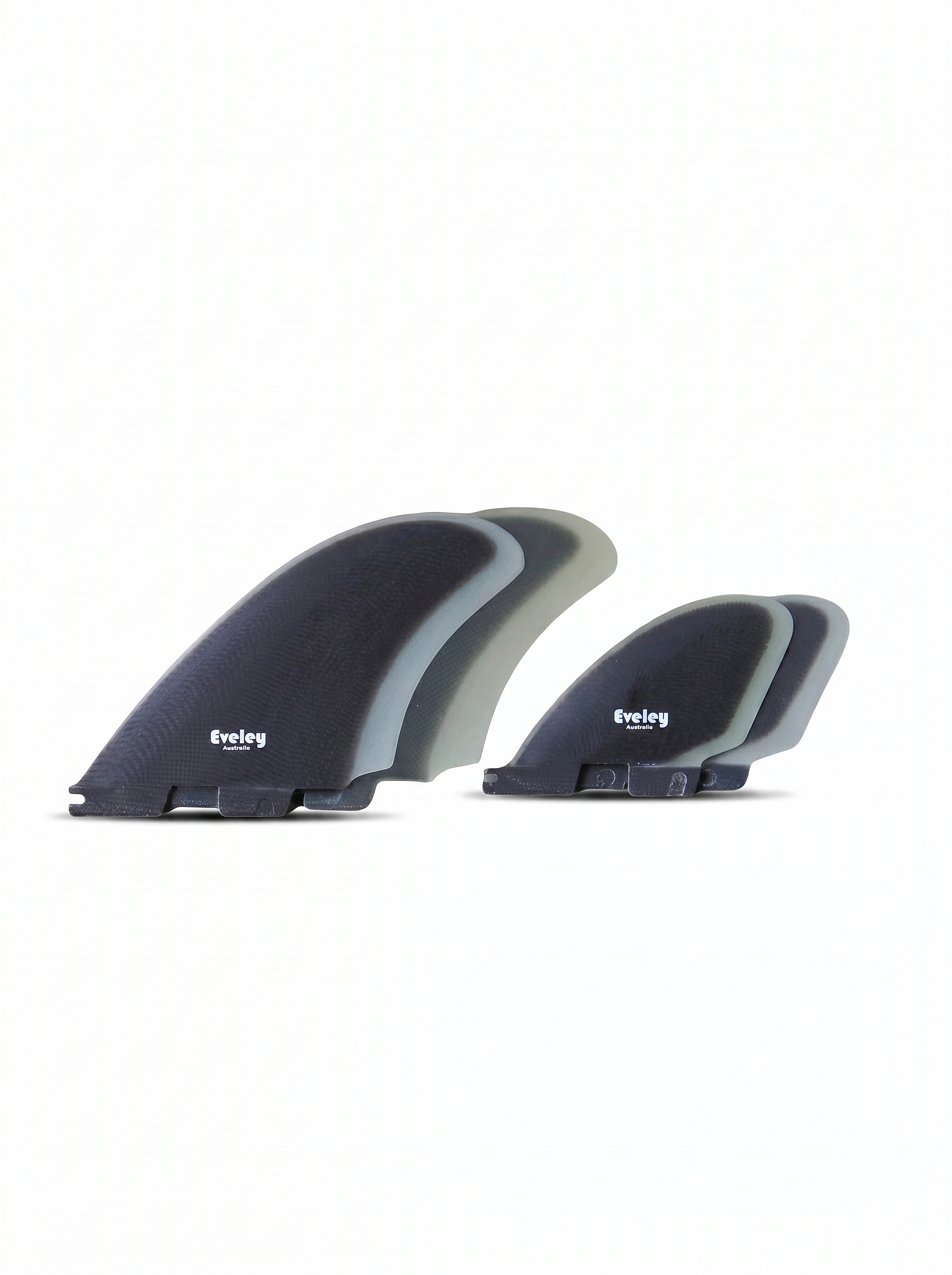 4.9" / 3.1" RM Quad Fins – Black on Natural Pro Glass | FCS II Compatible (Set of 4)