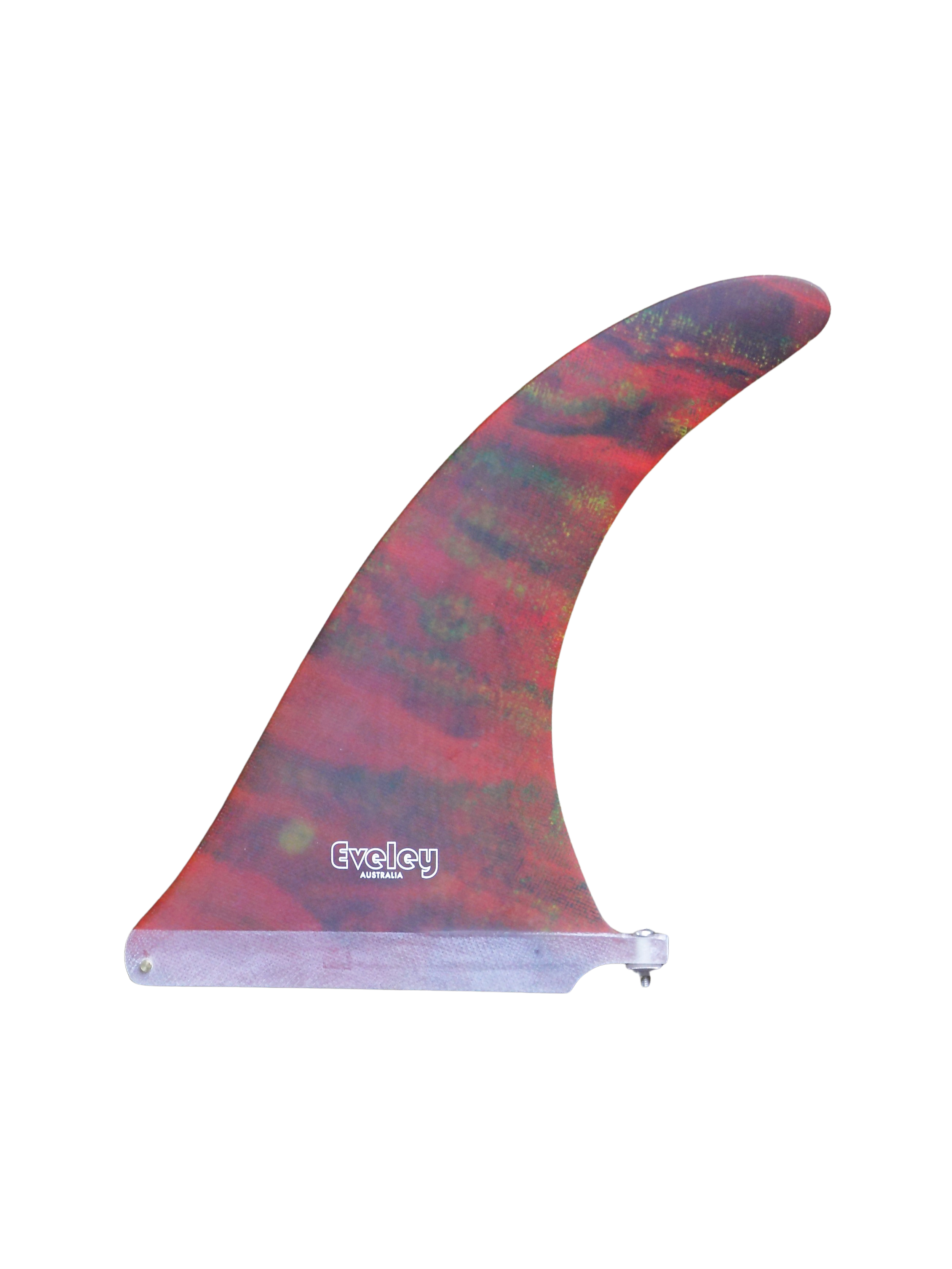 10" International 4A Center Fin with an Irregular Weird Deep Zombie Red inlay in Pro Glass.
