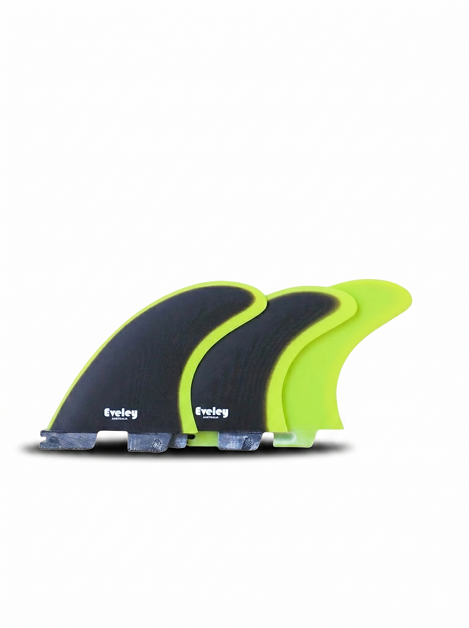 4.5" Responder Thruster Fins – Black on Bright Green Pro Glass | FCS II Compatible (Set of 3)