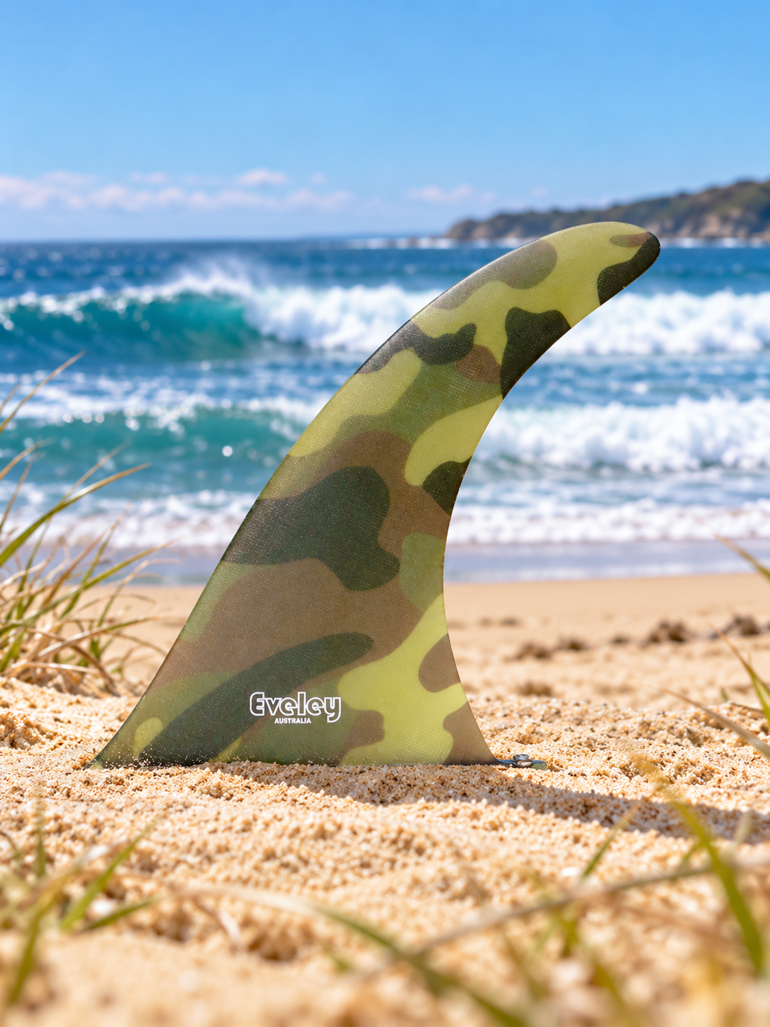 10" International 4A Center Fin – Irregular random inlaid Green Camo Pro Glass