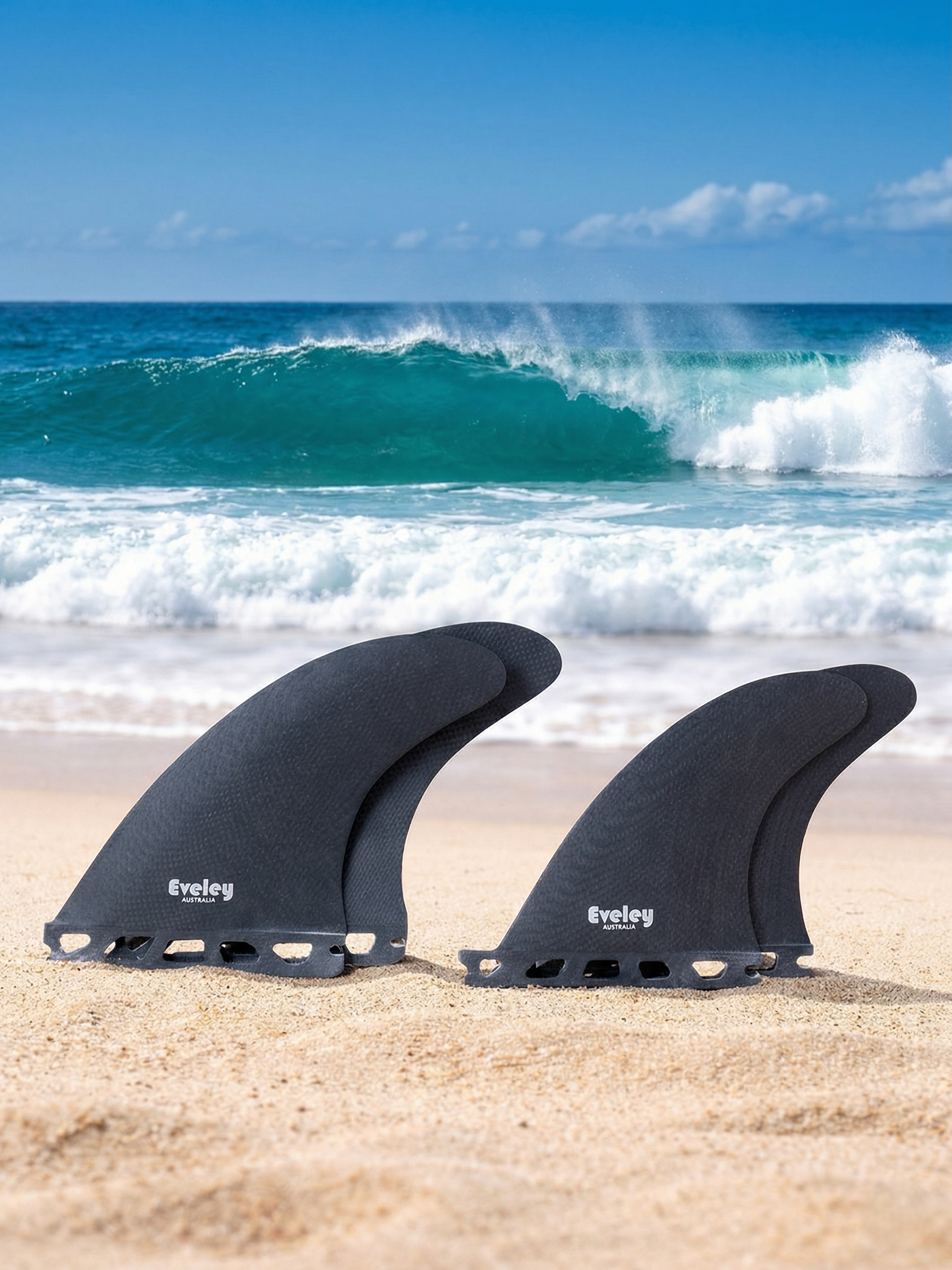 4.5” / 4” Contemporary Quad Fins – Black Pro Glass | Futures Compatible Quad Set
