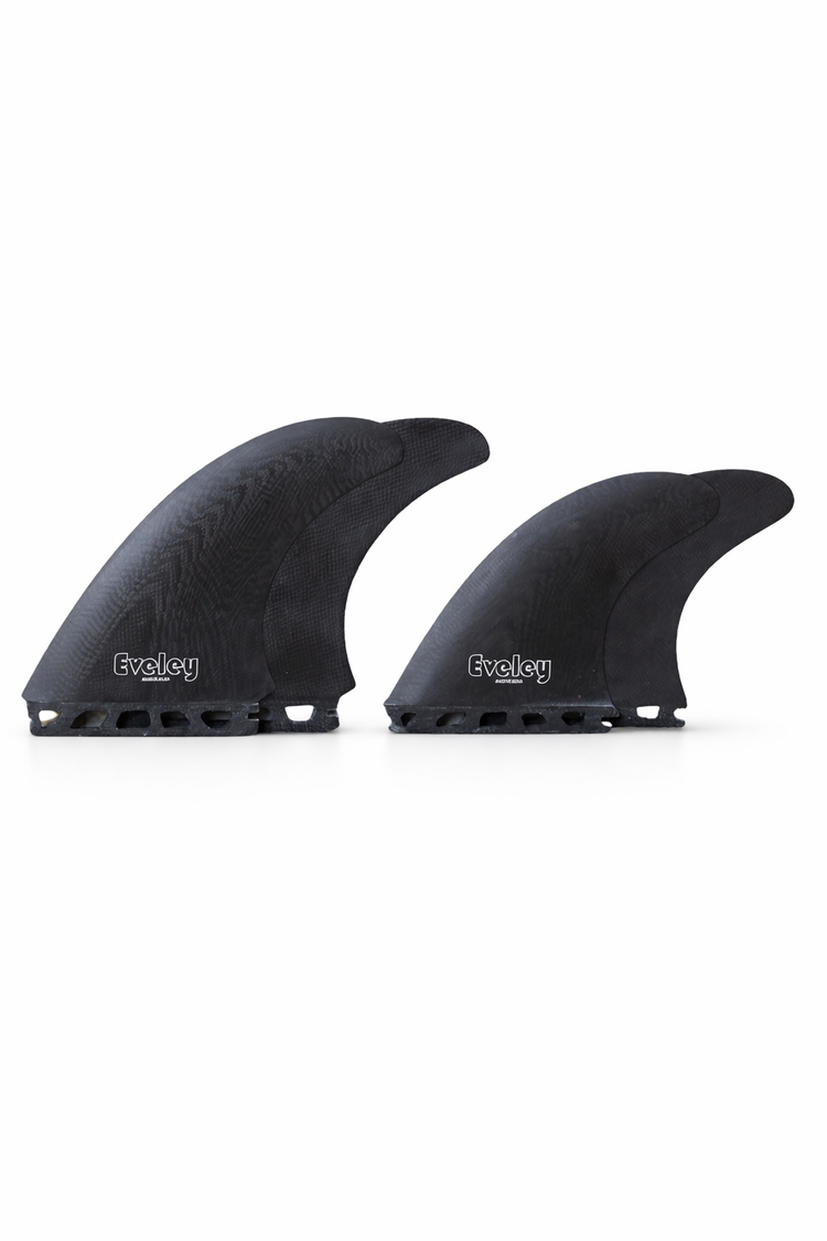 5.2" / 4.35" Big Boy Quad Fins – Black Pro Glass | Futures Compatible (Set of 4)