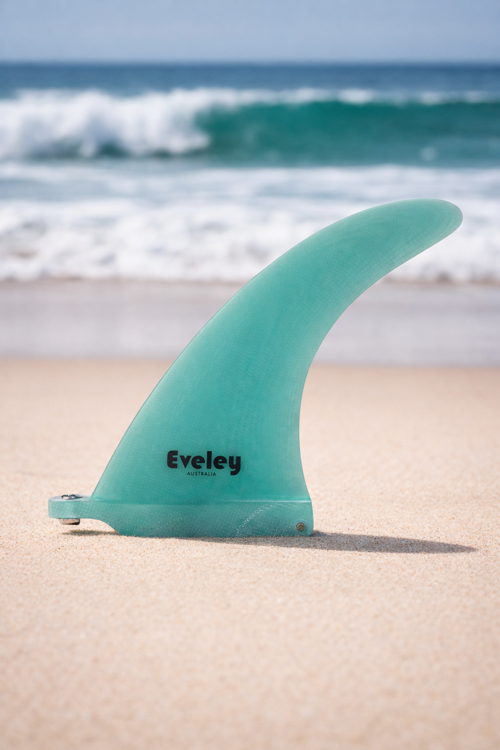 7.2" Flow Flex Center Fin — Green Pro Glass Performance Longboard Control at the beach