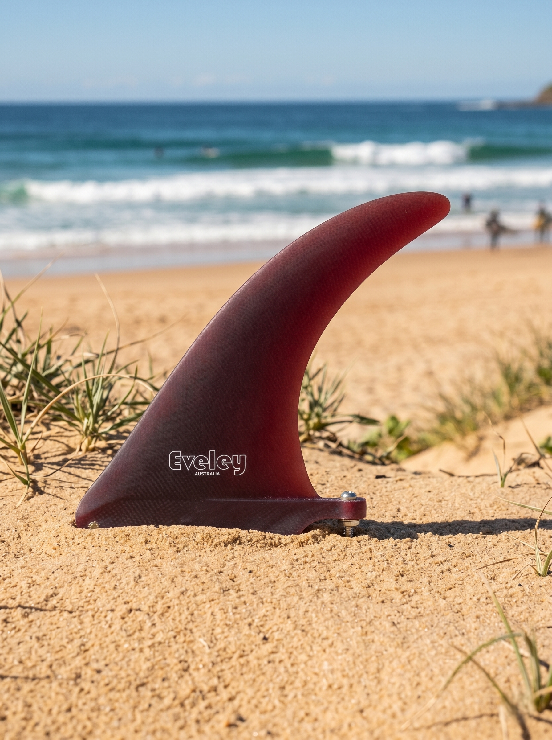 6.5" International 4A Center Fin - Old Red Pro Glass.