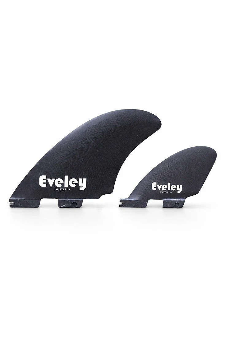 4.9" / 3.1" RM Quad Surfboard Fins – Solid Black Pro Glass.