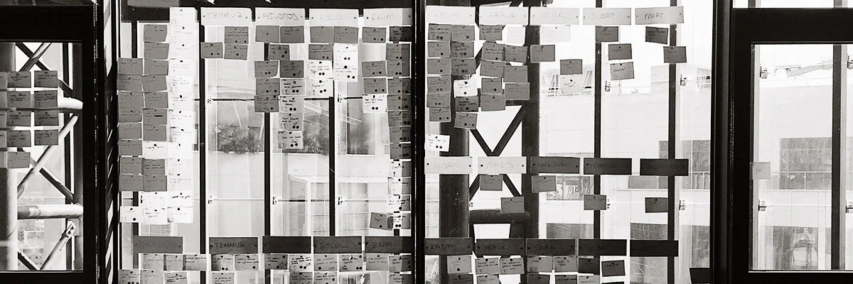 Sticky notes on wall