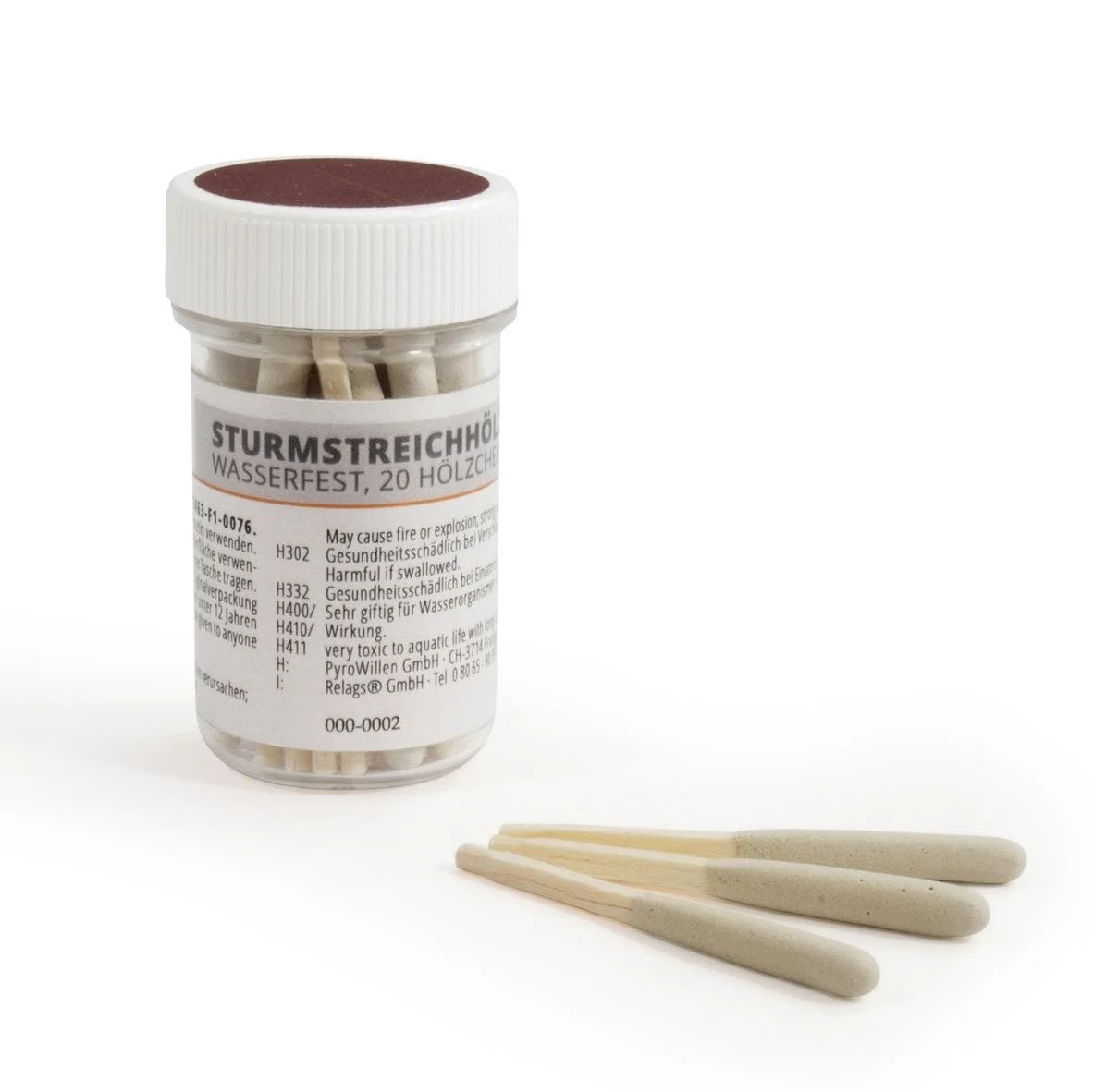 BOTE DE CERILLAS  IMPERMEABLES STORM. ORIGIN OUTDOORS. 20 UN.